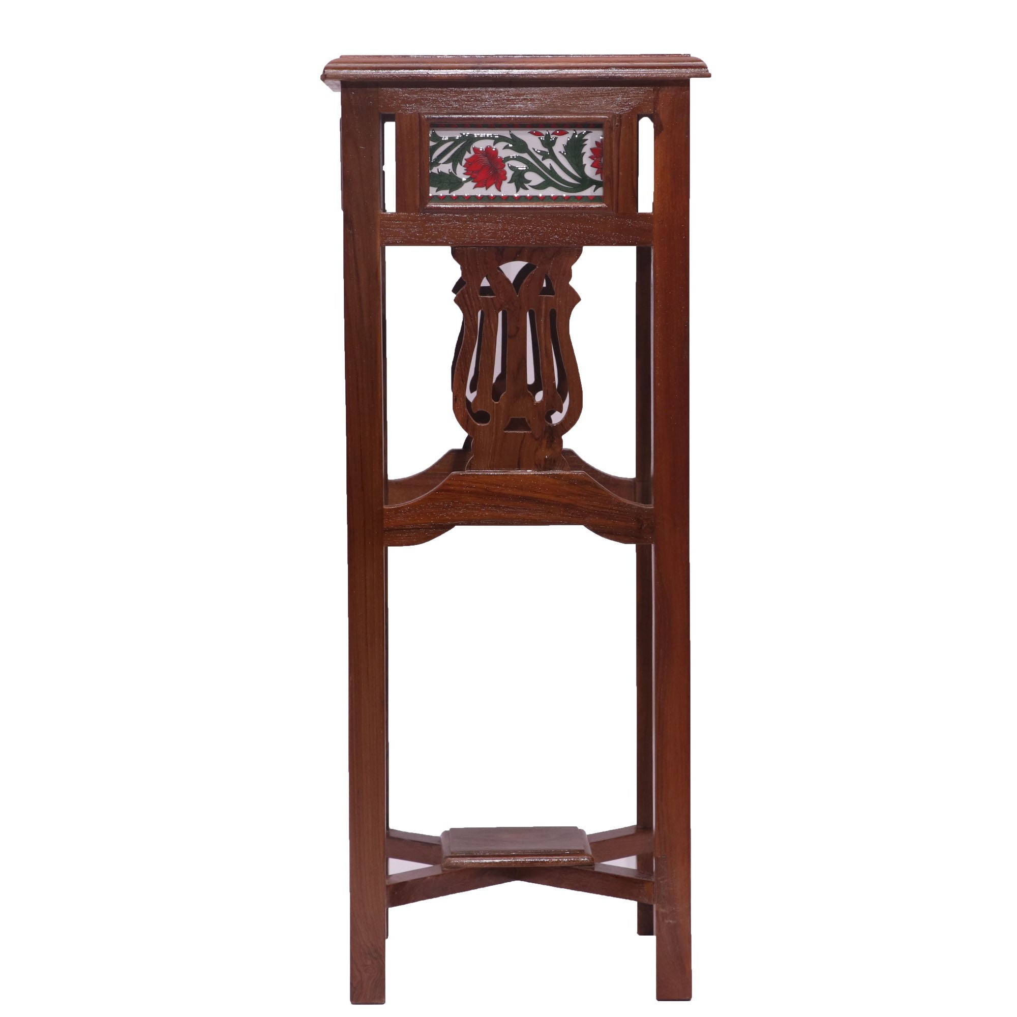 Tall Teakwood Table End Table