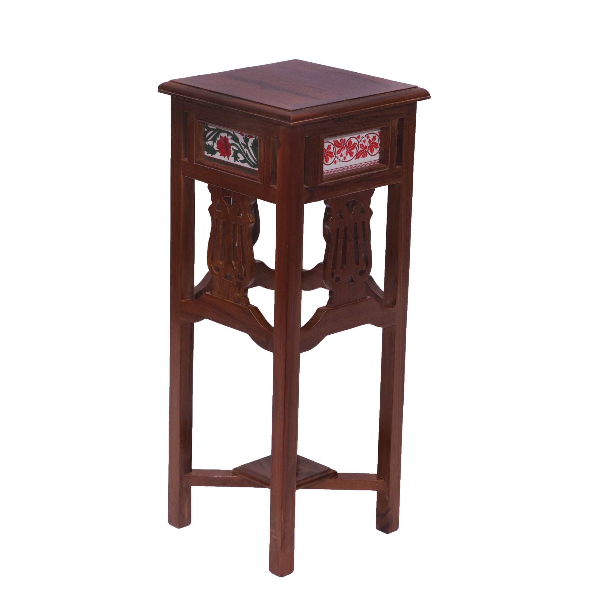 Tall Teakwood Table End Table