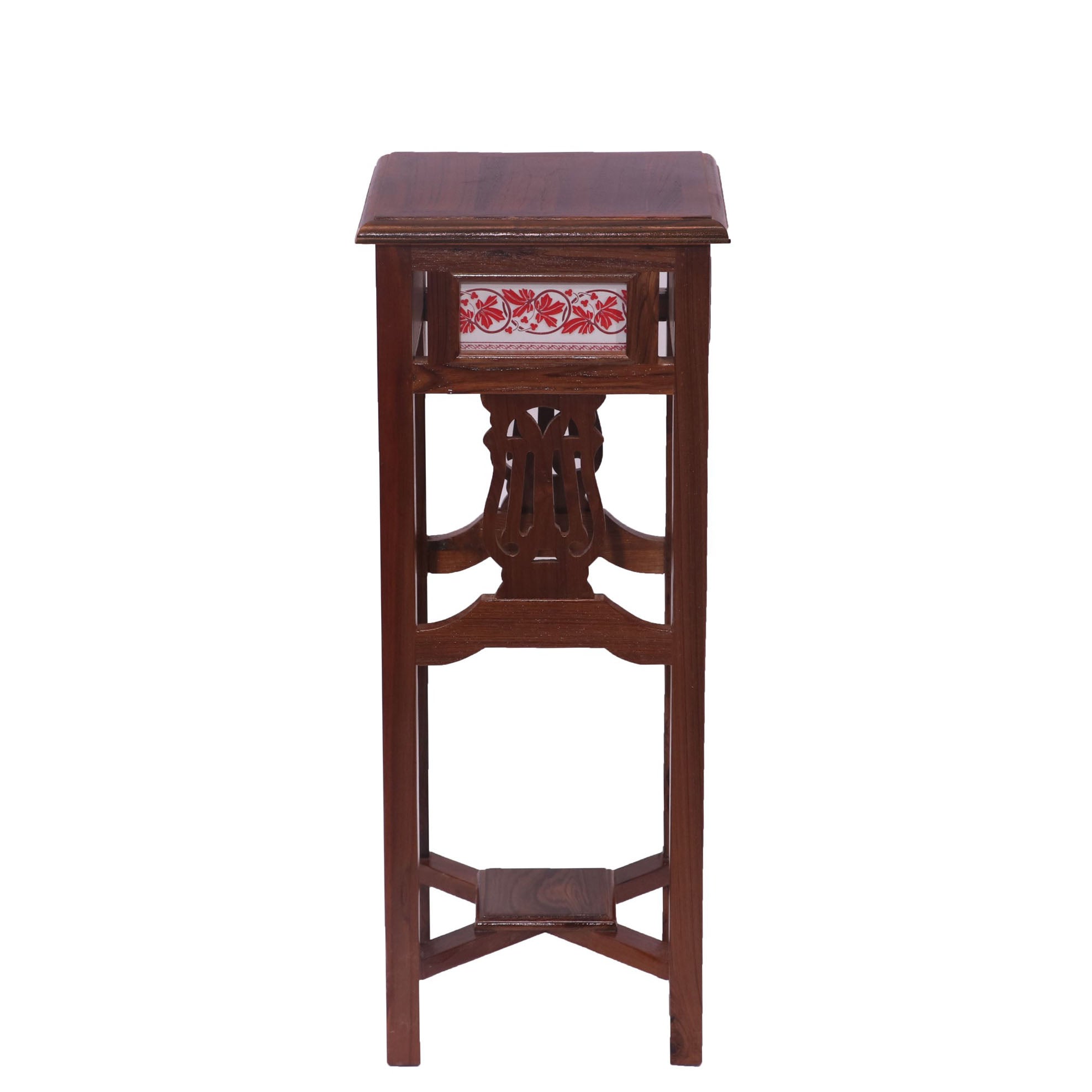 Tall Teakwood Table End Table