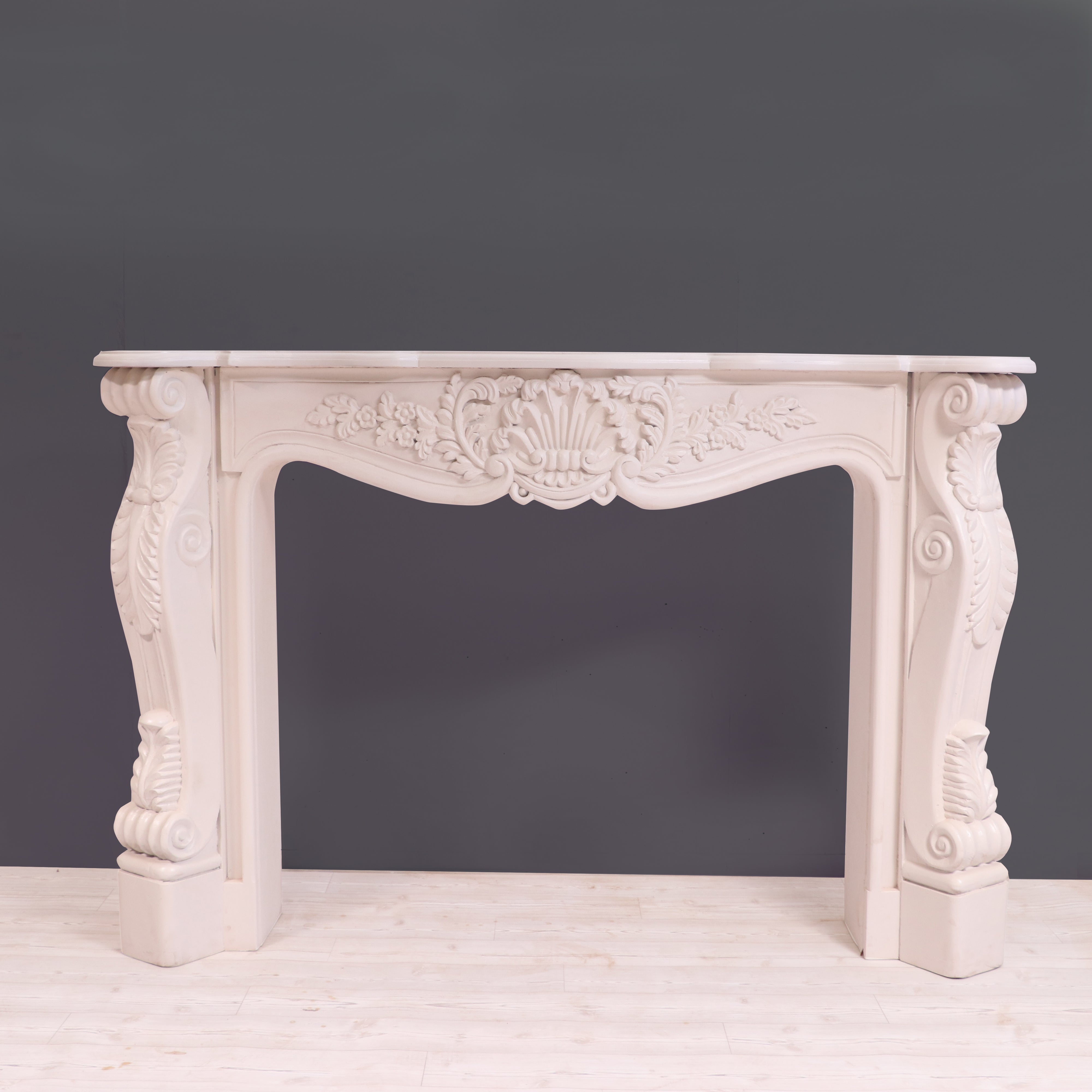 French carved fire mantel premium white deco finishing Console table Console Table