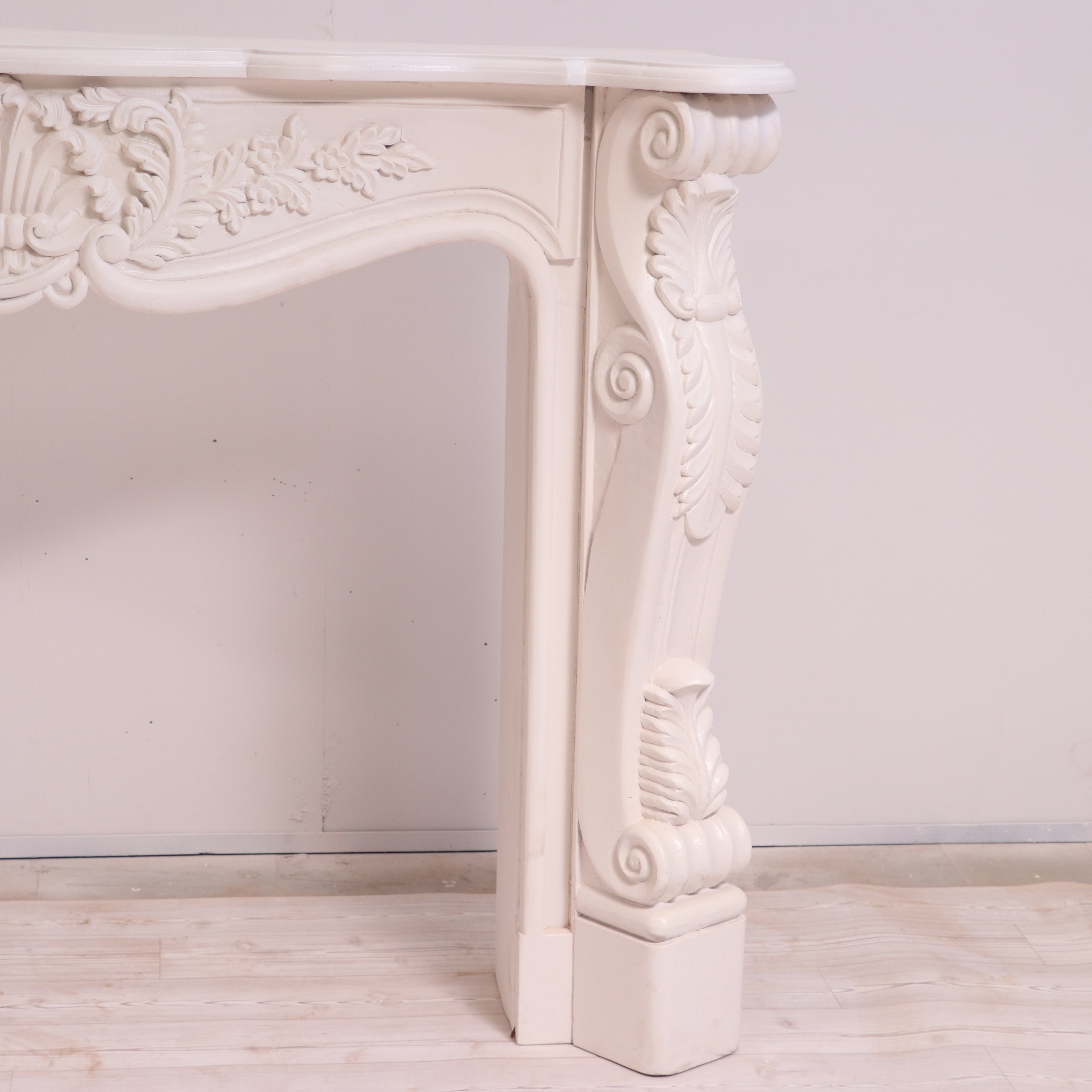 French carved fire mantel premium white deco finishing Console table Console Table