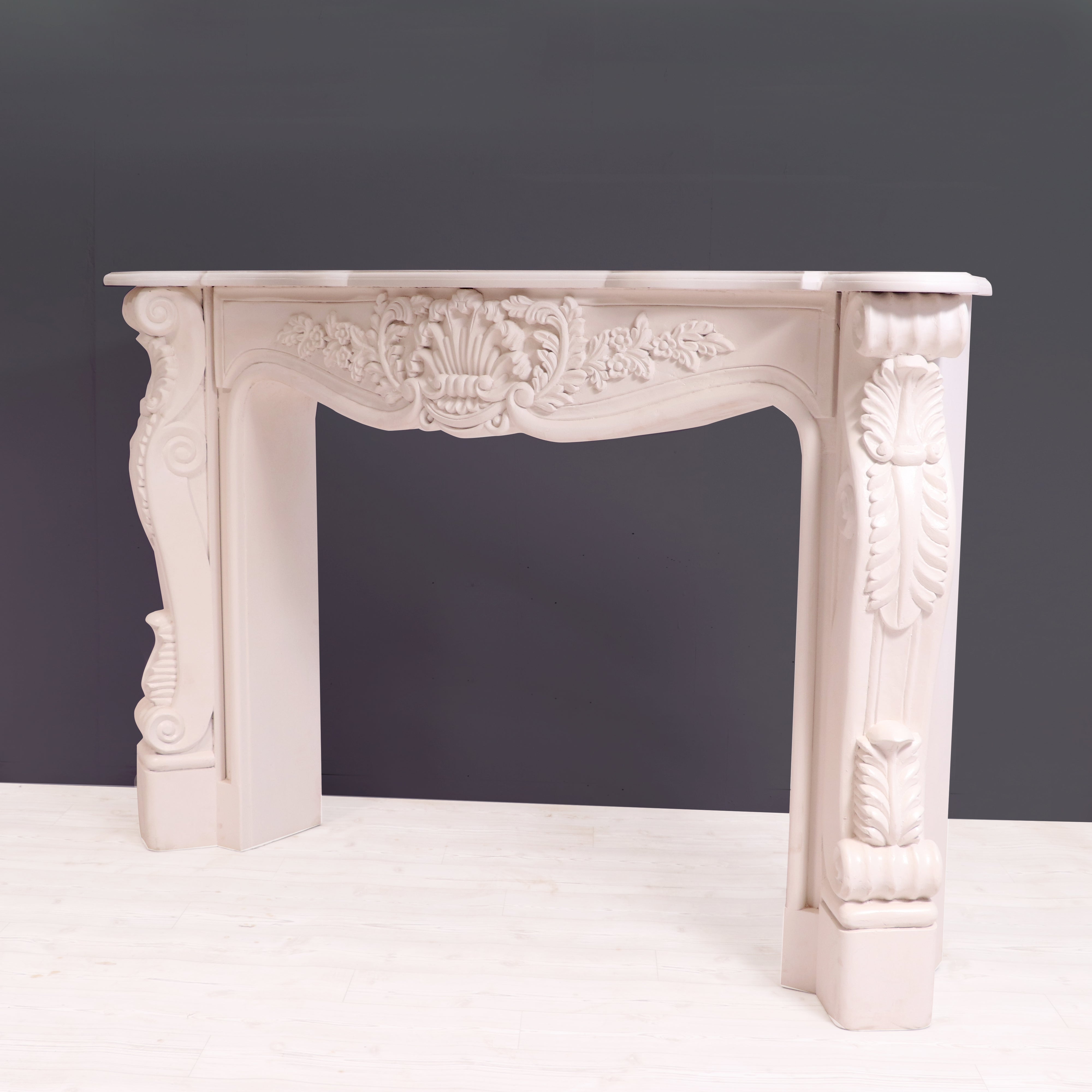 French carved fire mantel premium white deco finishing Console table Console Table