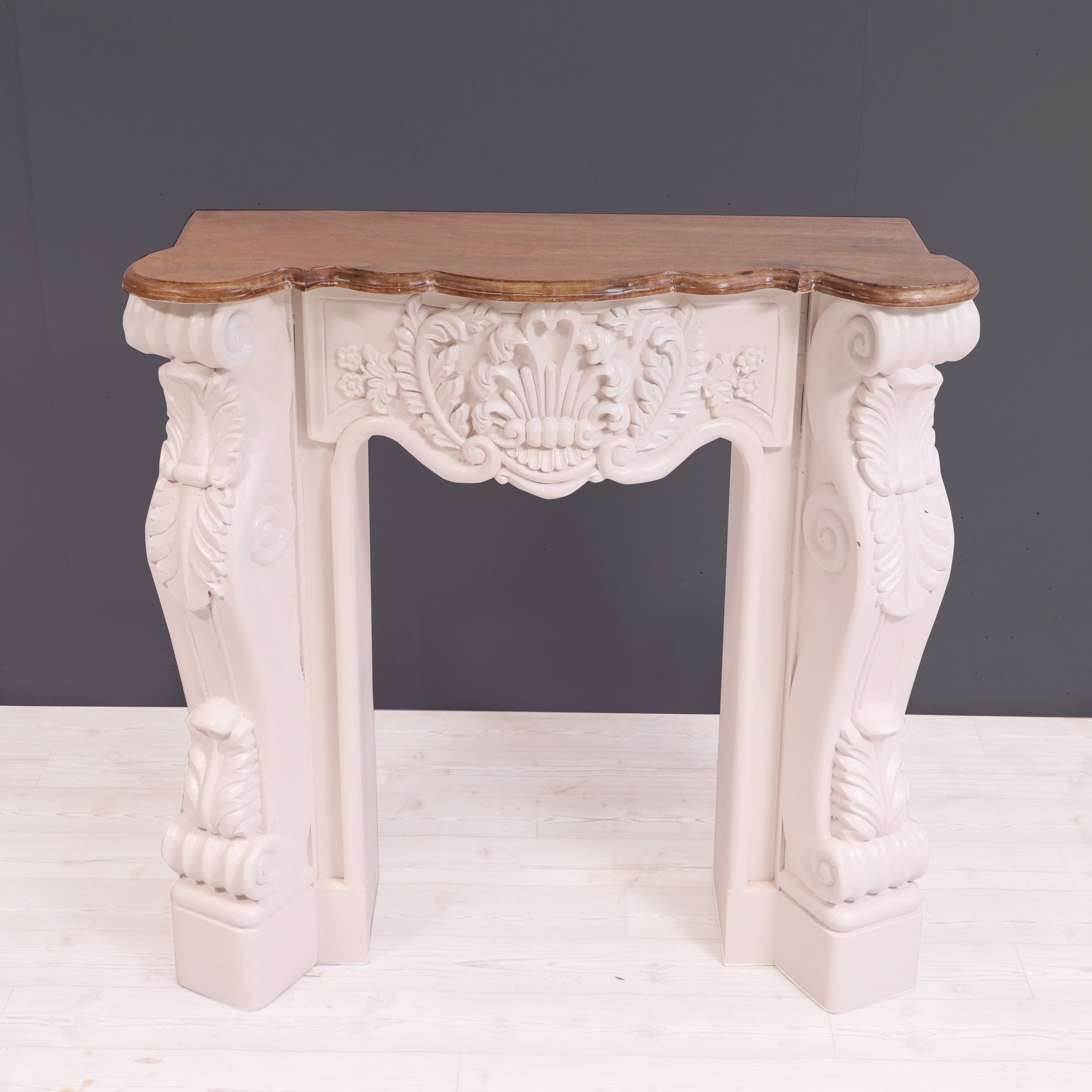 Solid wood fire mantel carved french console table Console Table