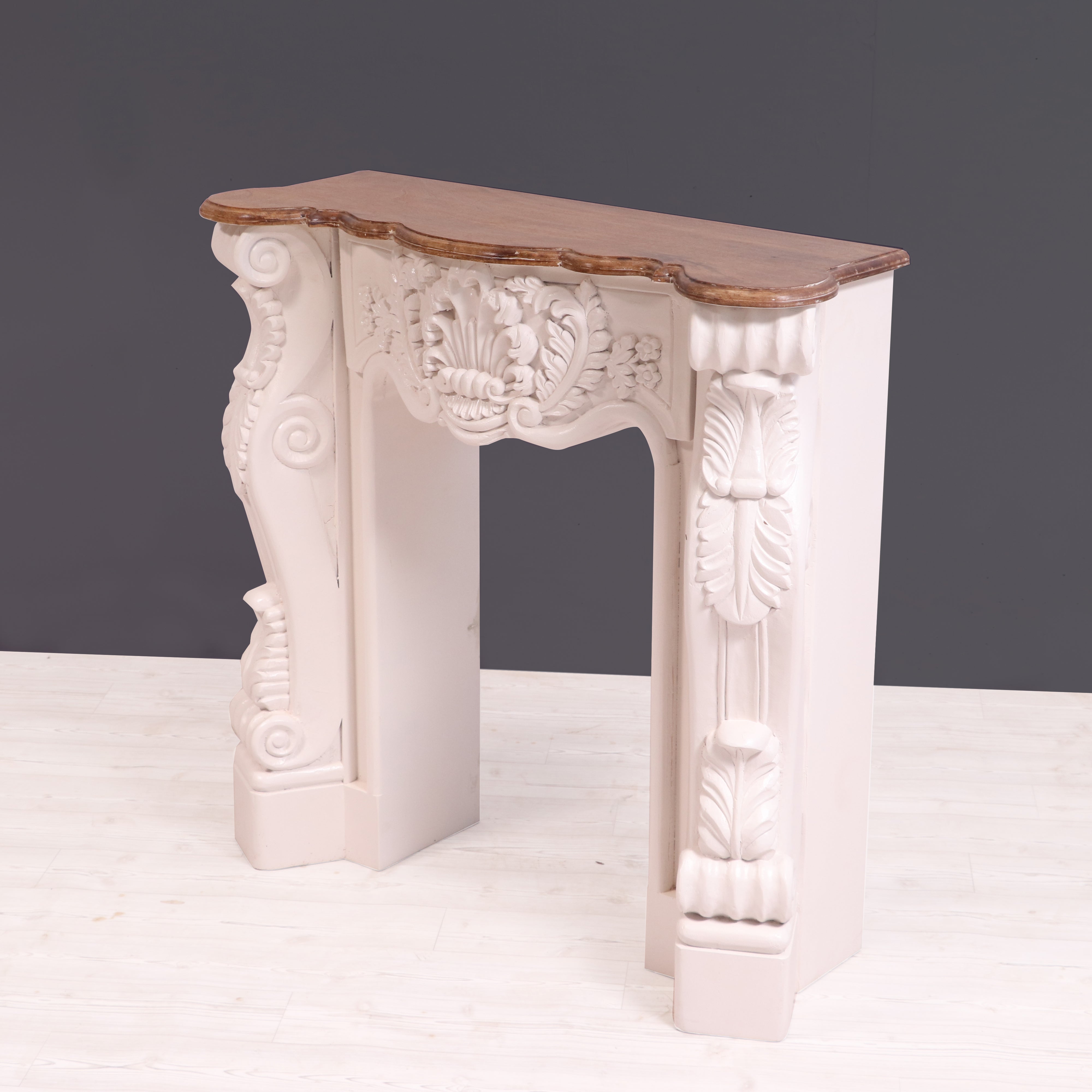 Solid wood fire mantel carved french console table Console Table