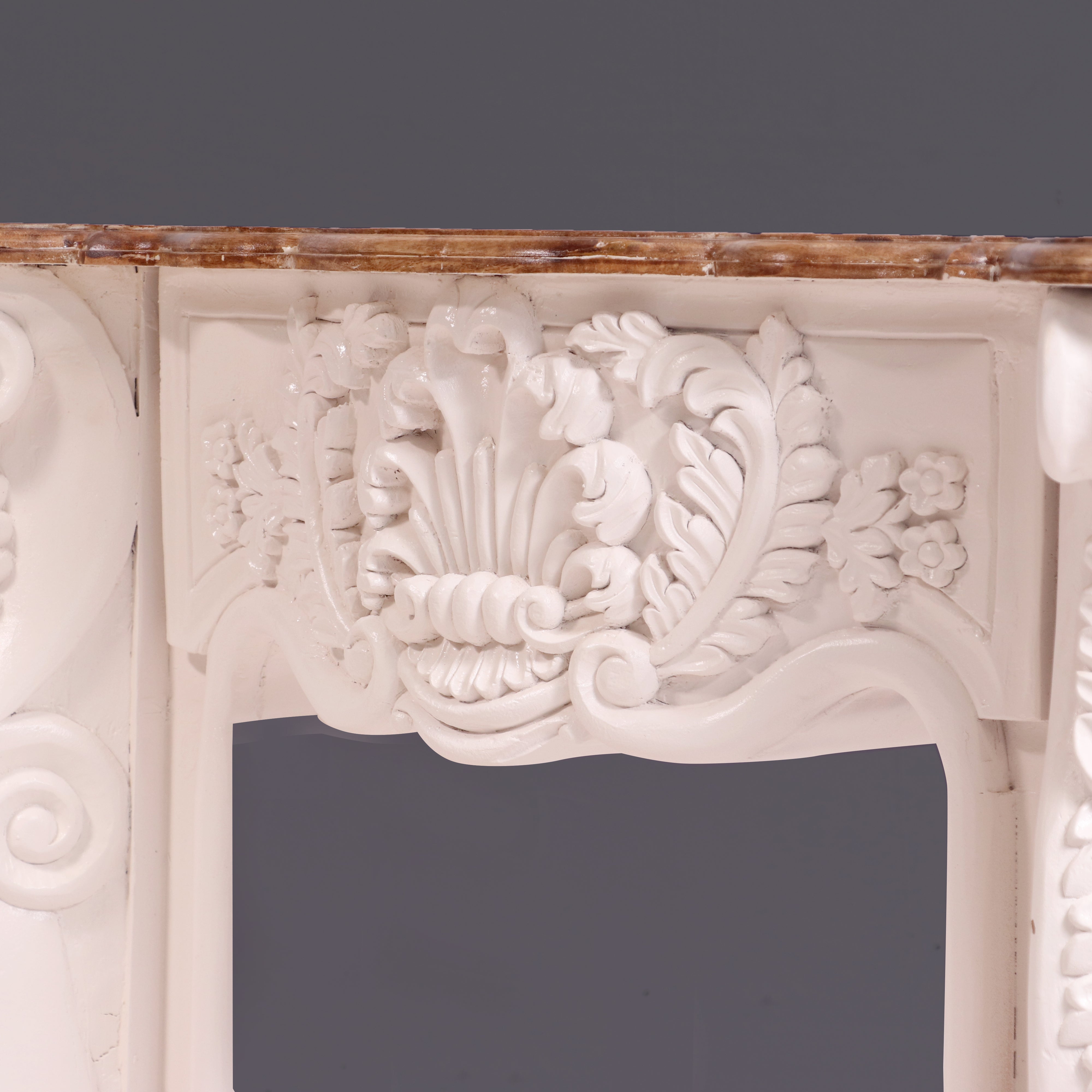 Solid wood fire mantel carved french console table Console Table