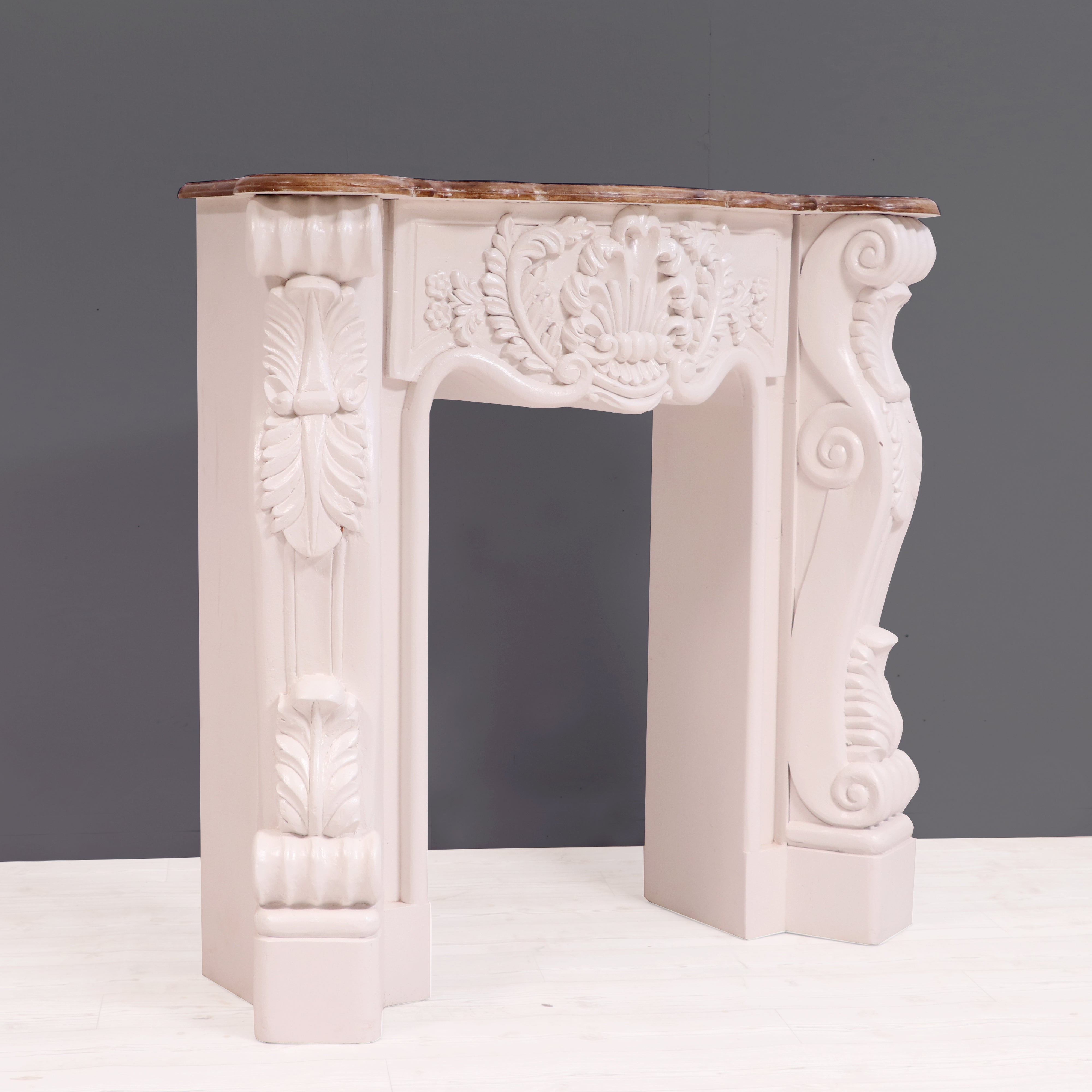 Solid wood fire mantel carved french console table Console Table