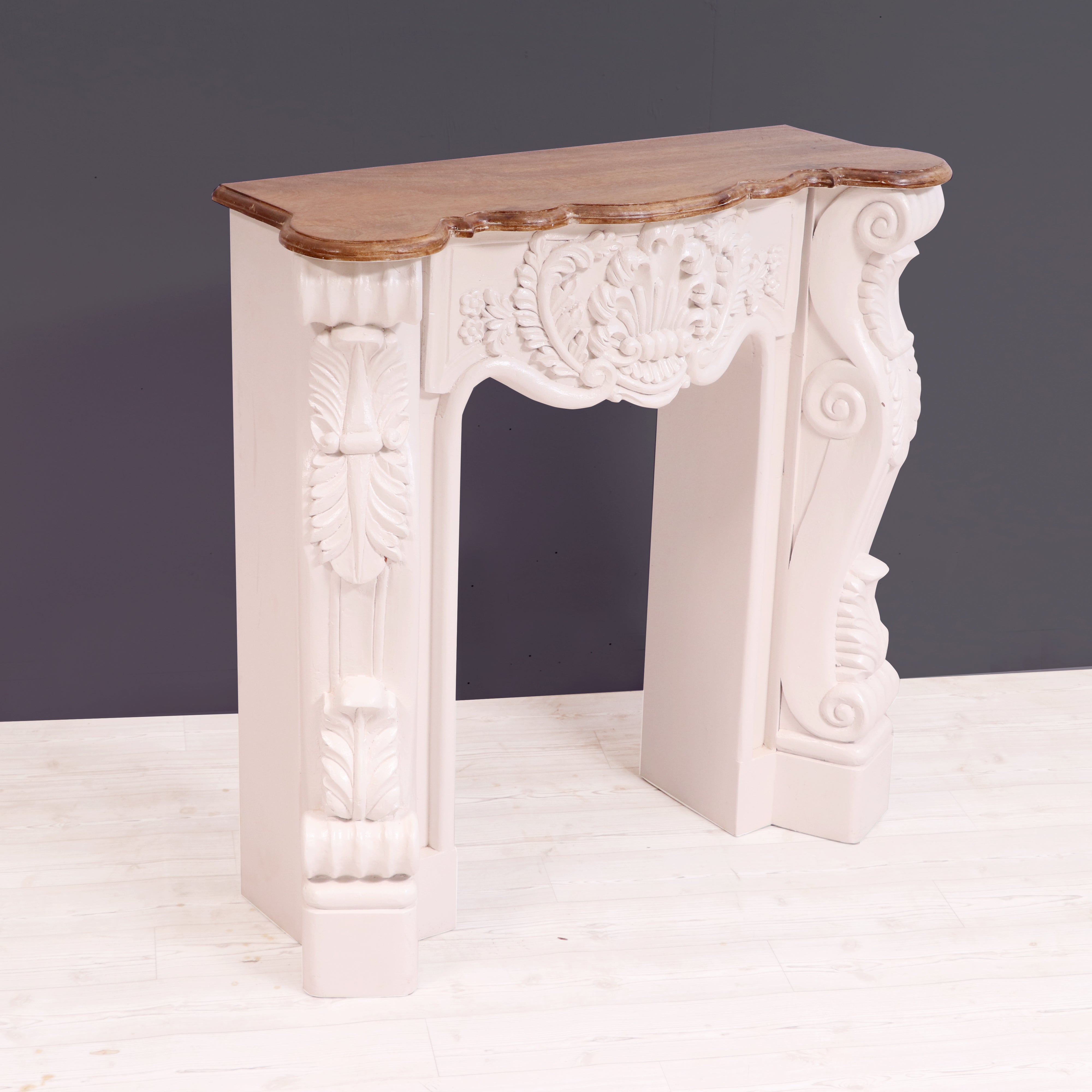 Solid wood fire mantel carved french console table Console Table