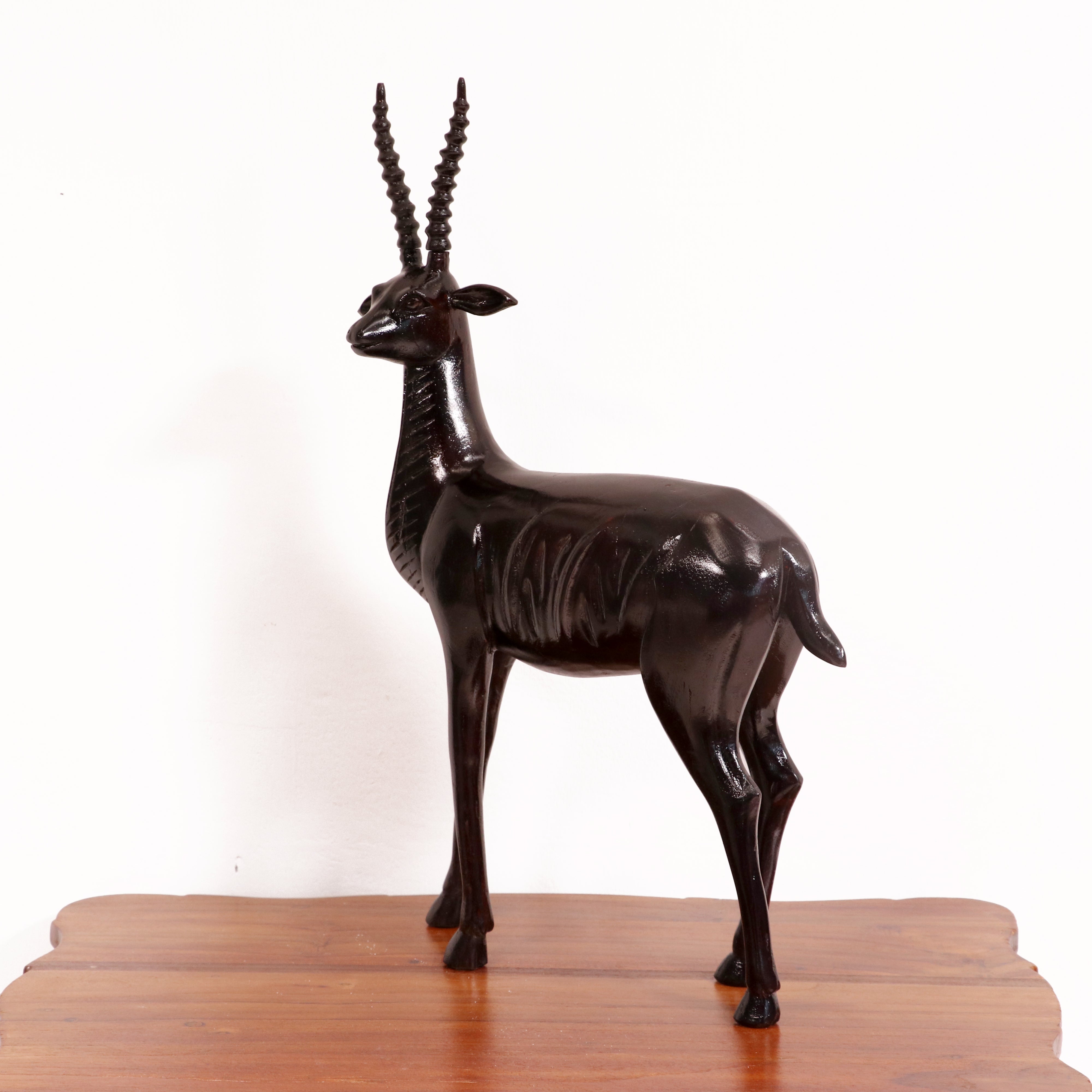 Beautiful detailed solid wood deer Animal Figurine