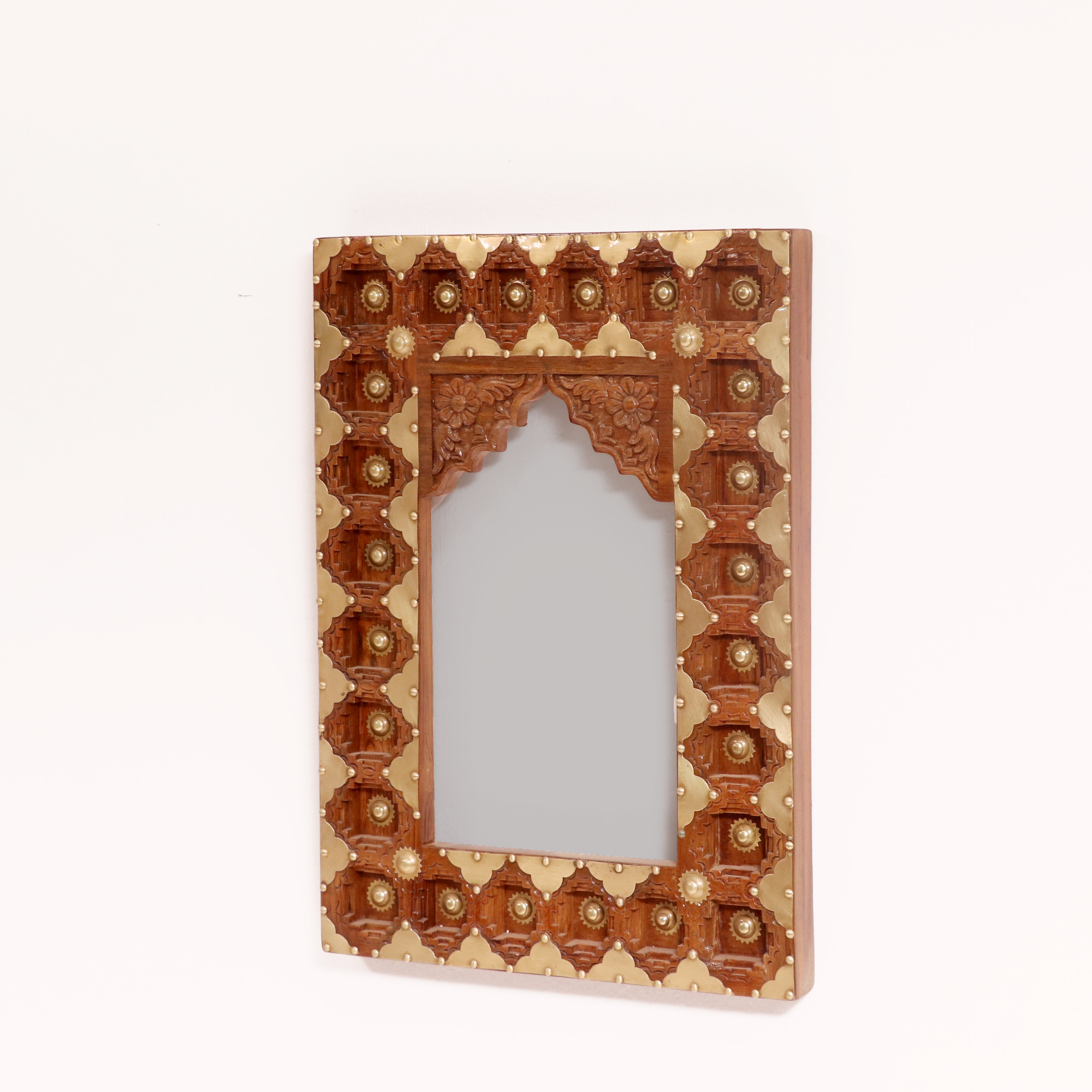 Brass carved boundary Rajasthani work Mirror Mirror