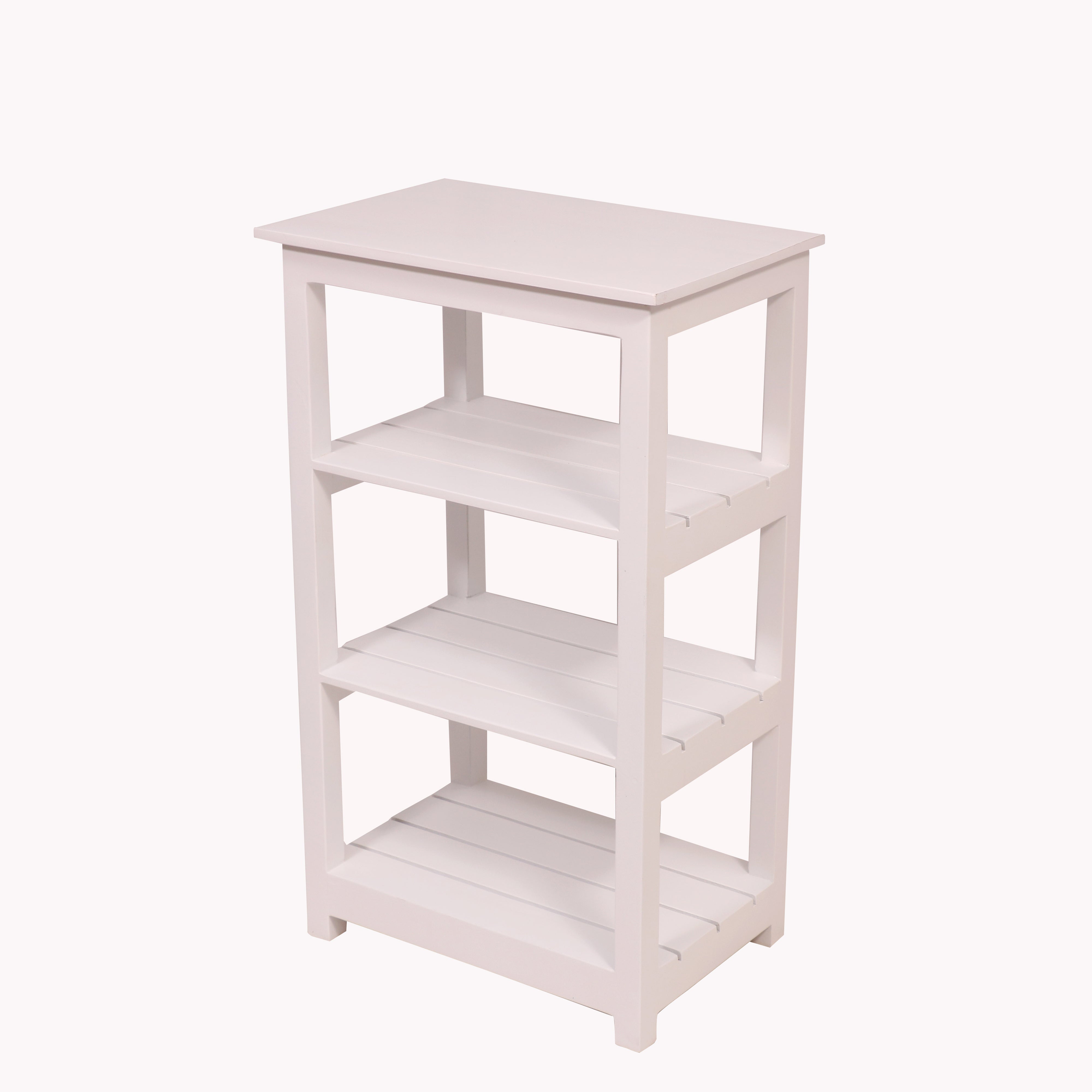 White 3 Shelf Solid wood Rack Rack