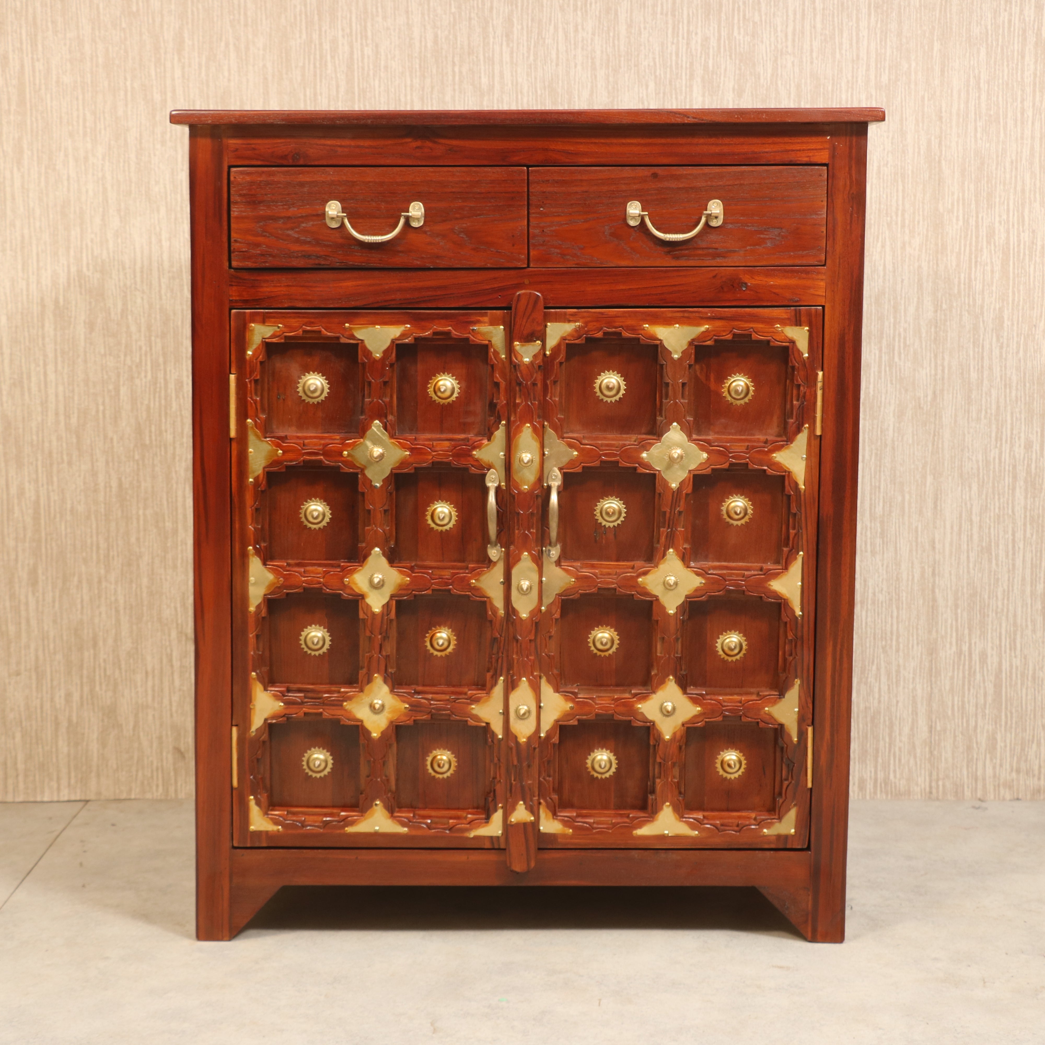 Brass work Carved Cupboard (33 x 18 x 40 Inch) Cupboard