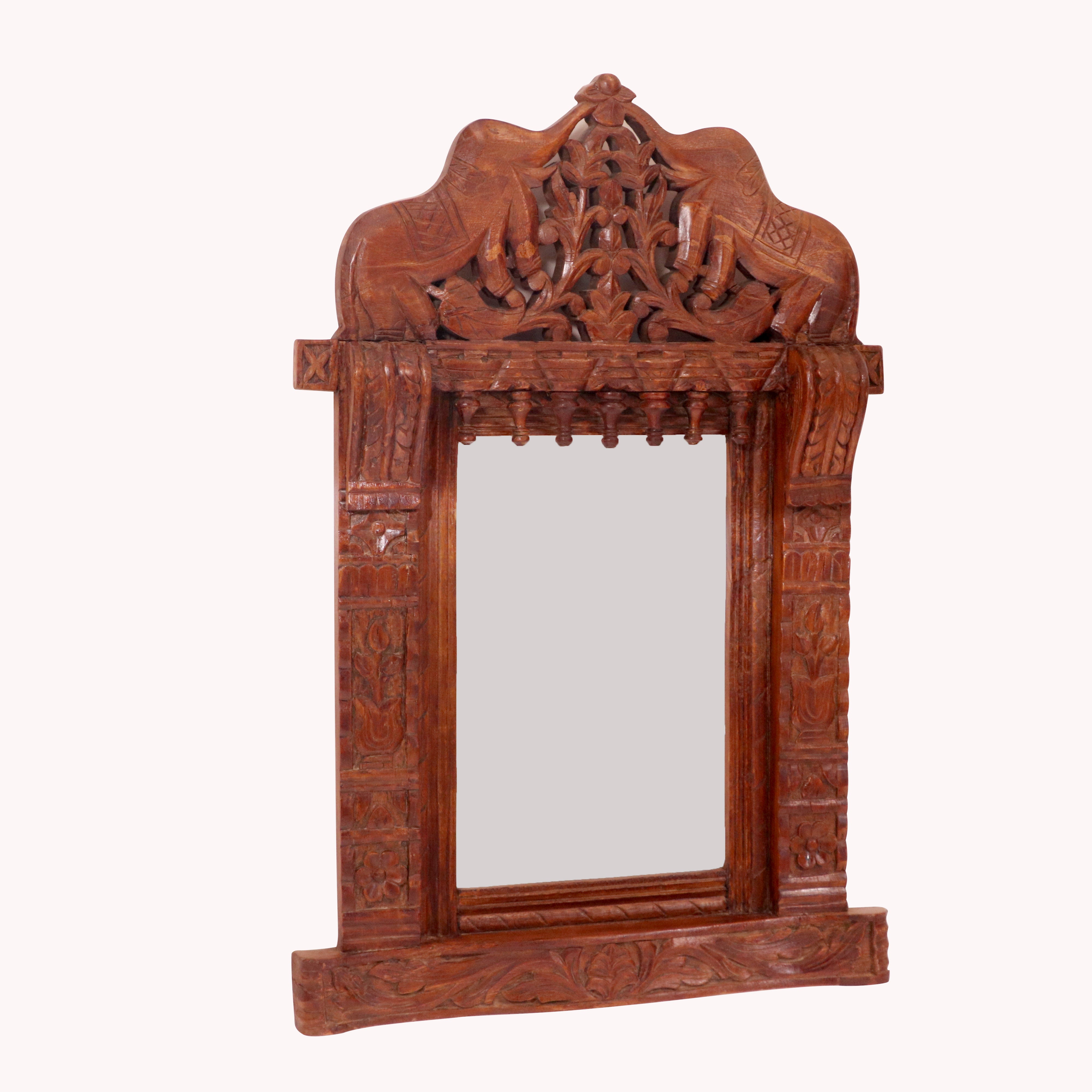 Royal elephant windows concept wooden mirror Mirror