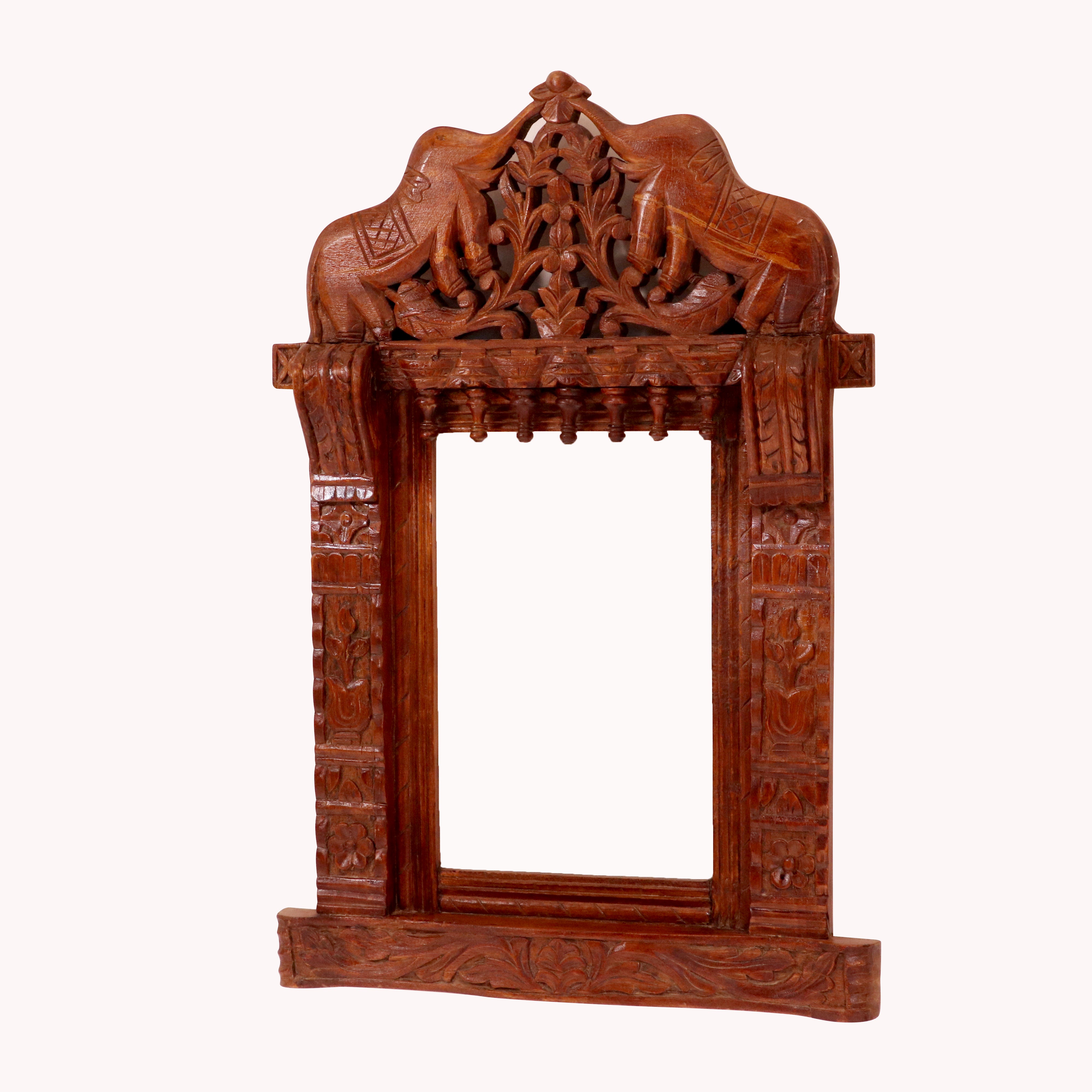 Royal elephant windows concept wooden mirror Mirror