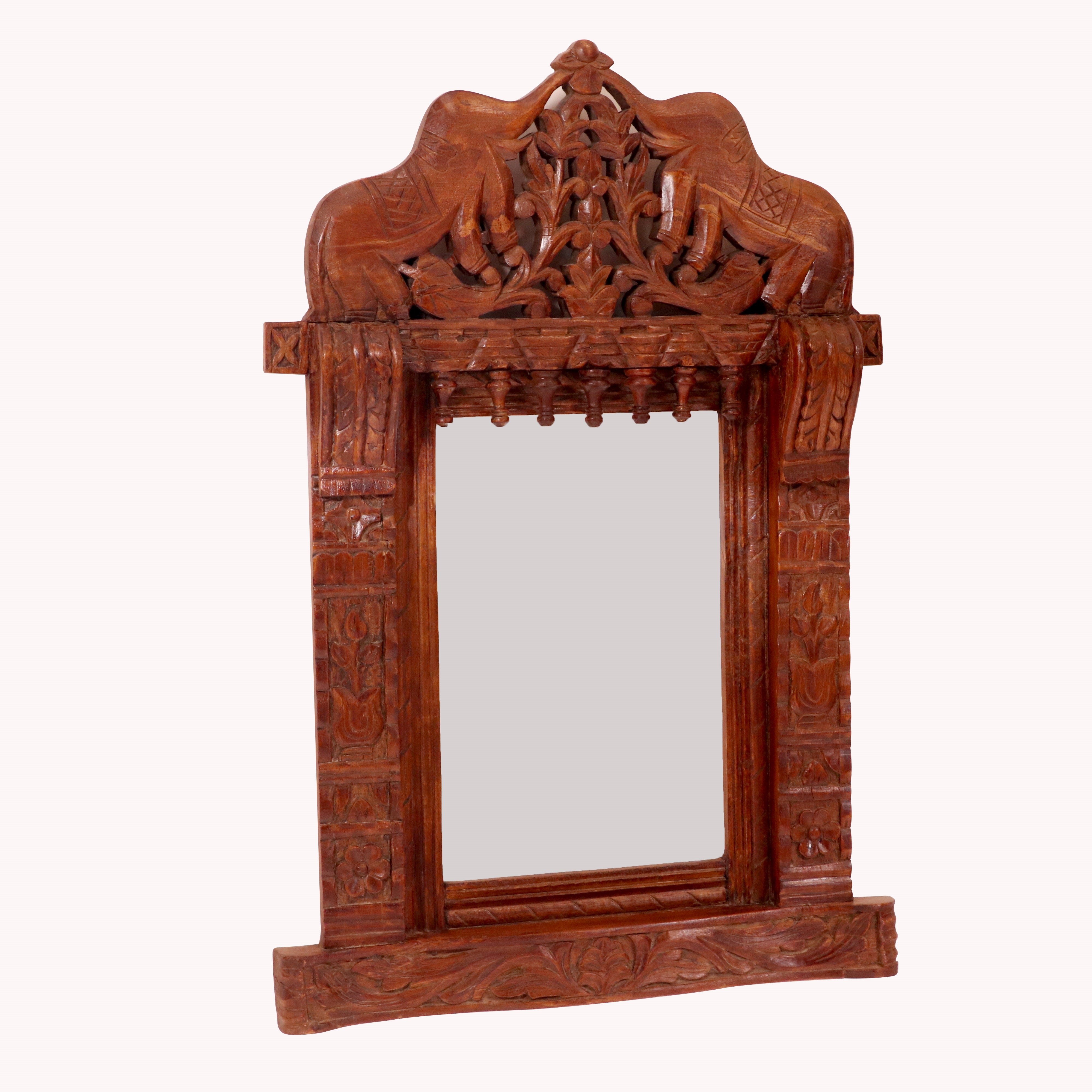 Royal elephant windows concept wooden mirror Mirror