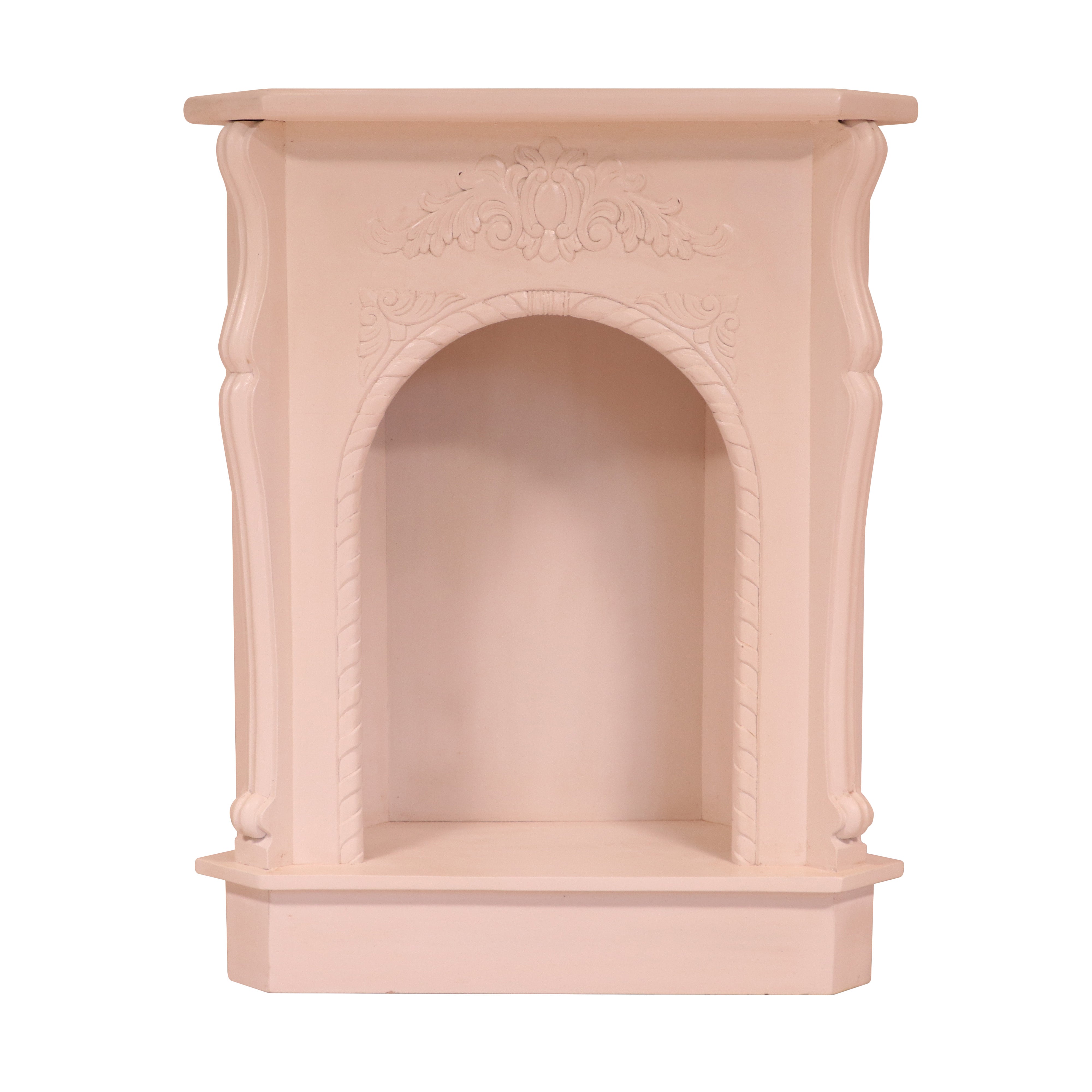 Compact solid paint corner fire mantel Console Table