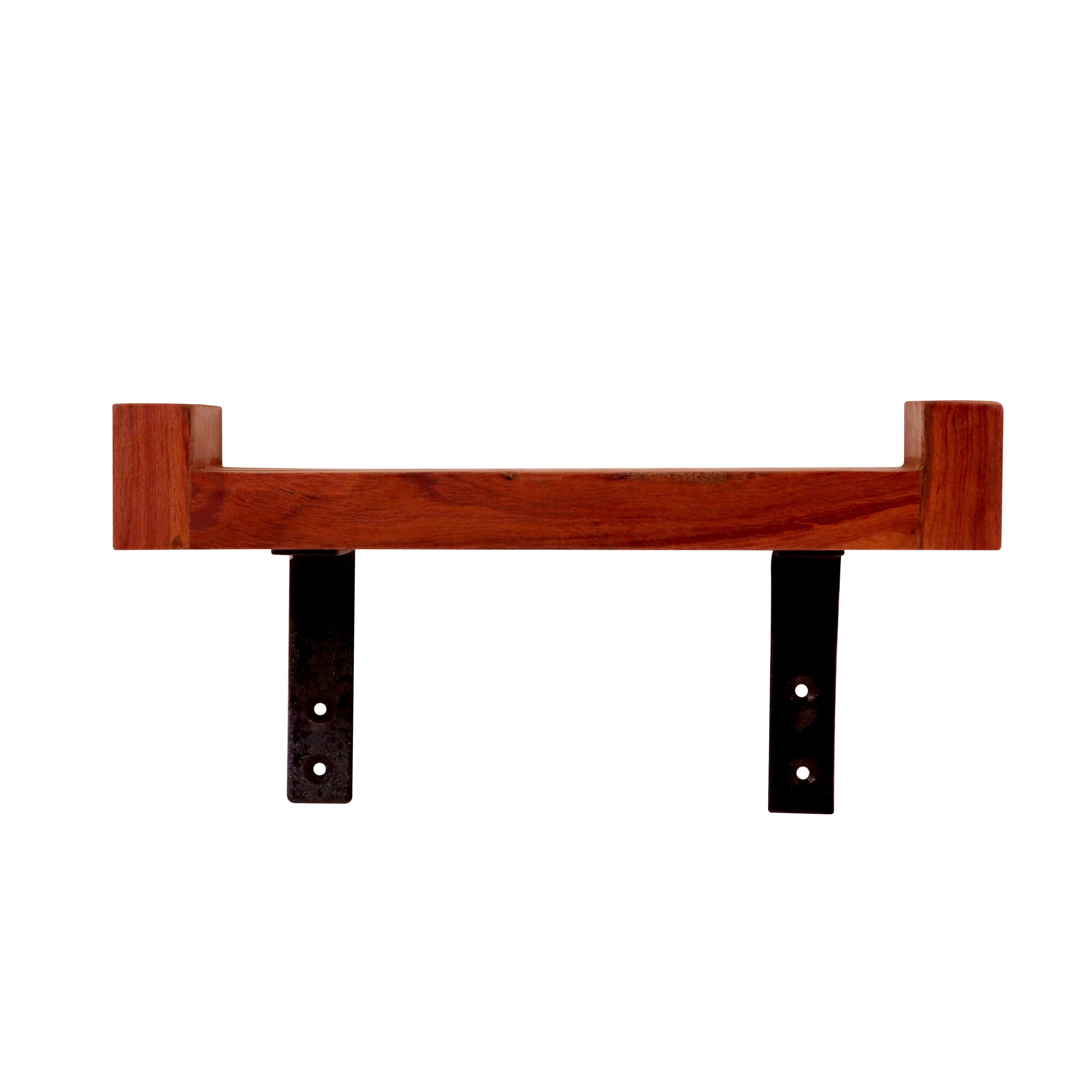 Wooden Wall Hanging With Iron Stand (Set of 2) Rack