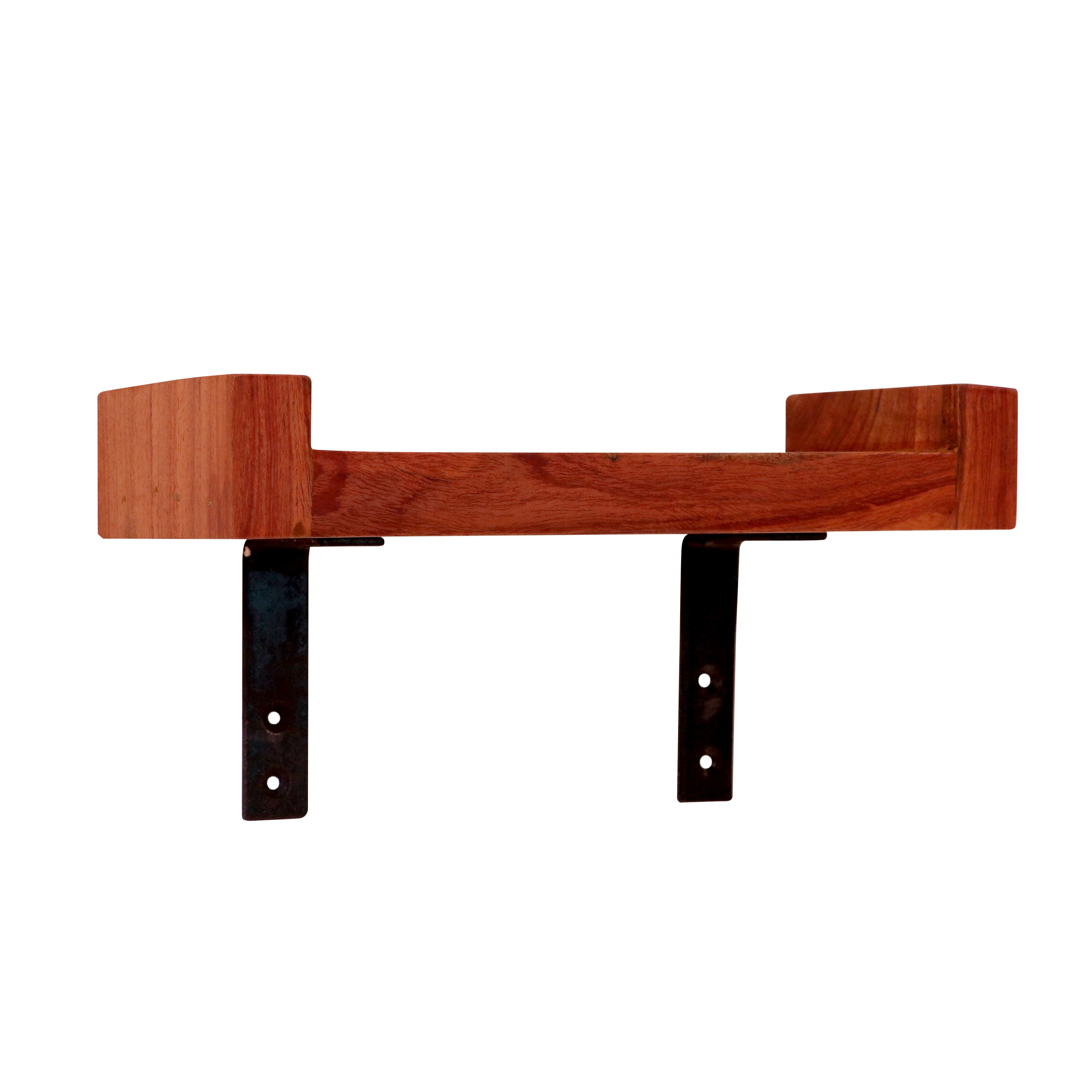 Wooden Wall Hanging With Iron Stand (Set of 2) Rack