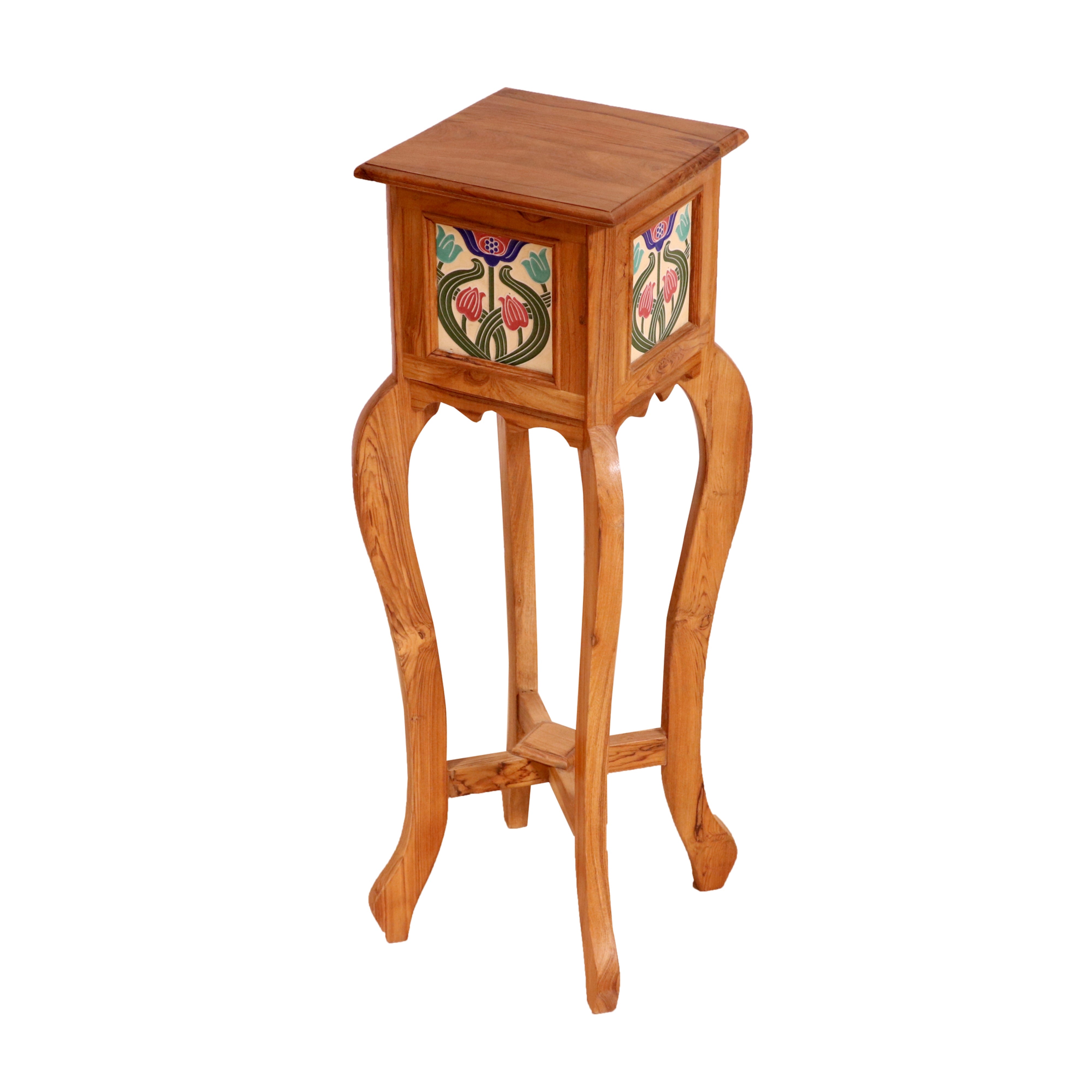 Curved Leg Tiled End Table End Table