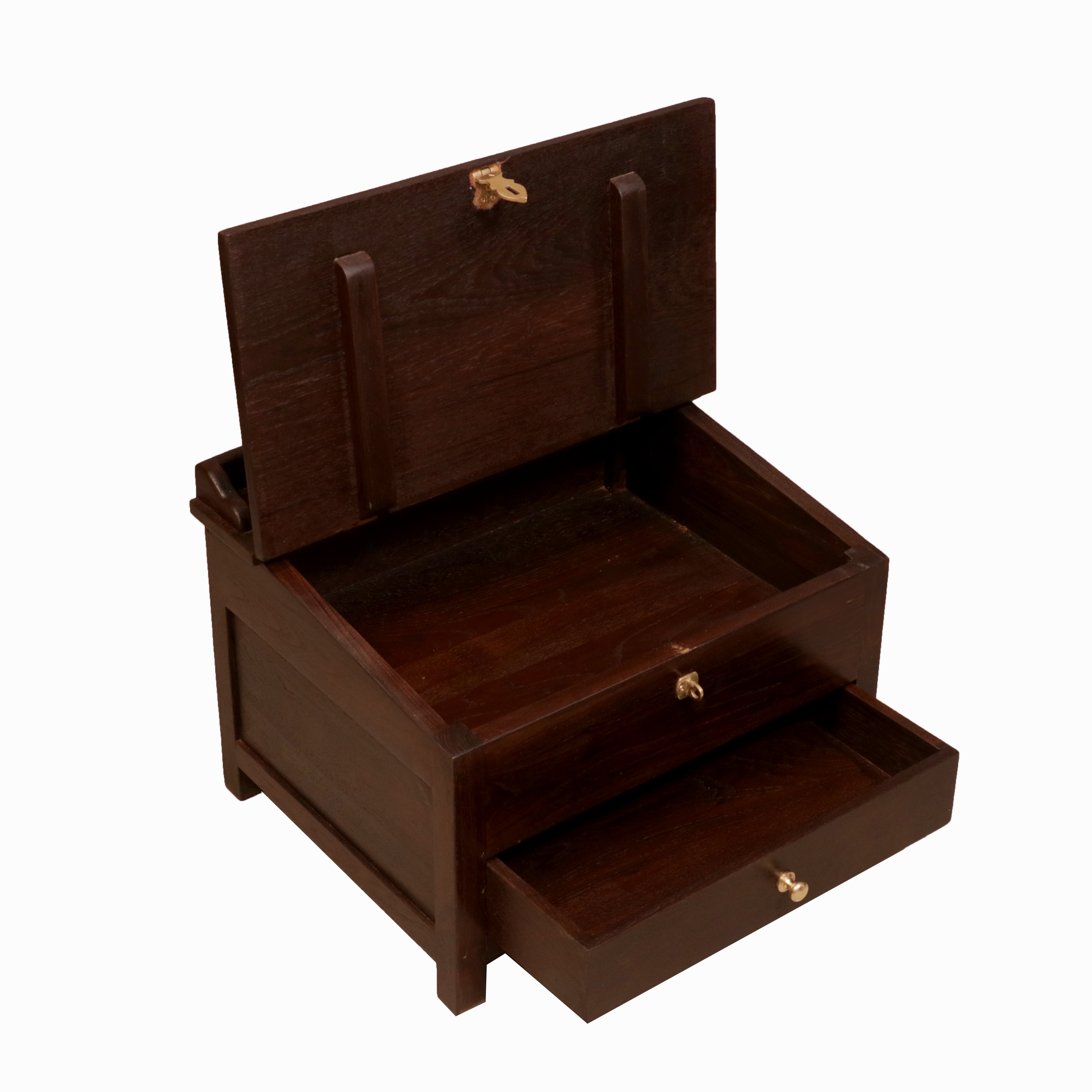 Ethnic Wooden Munim Study Table Lapdesk