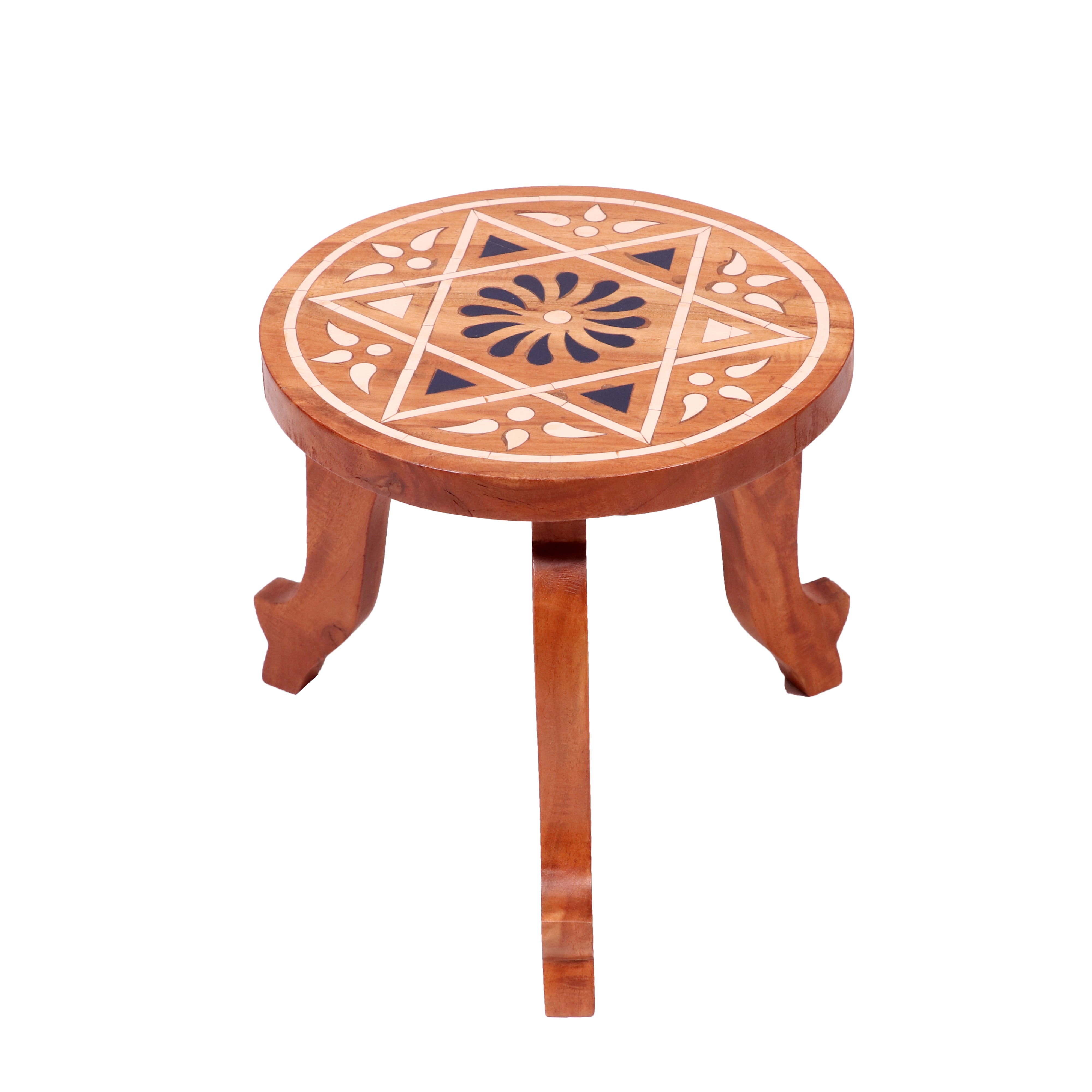Hand fibre inlay mukali manai Stool
