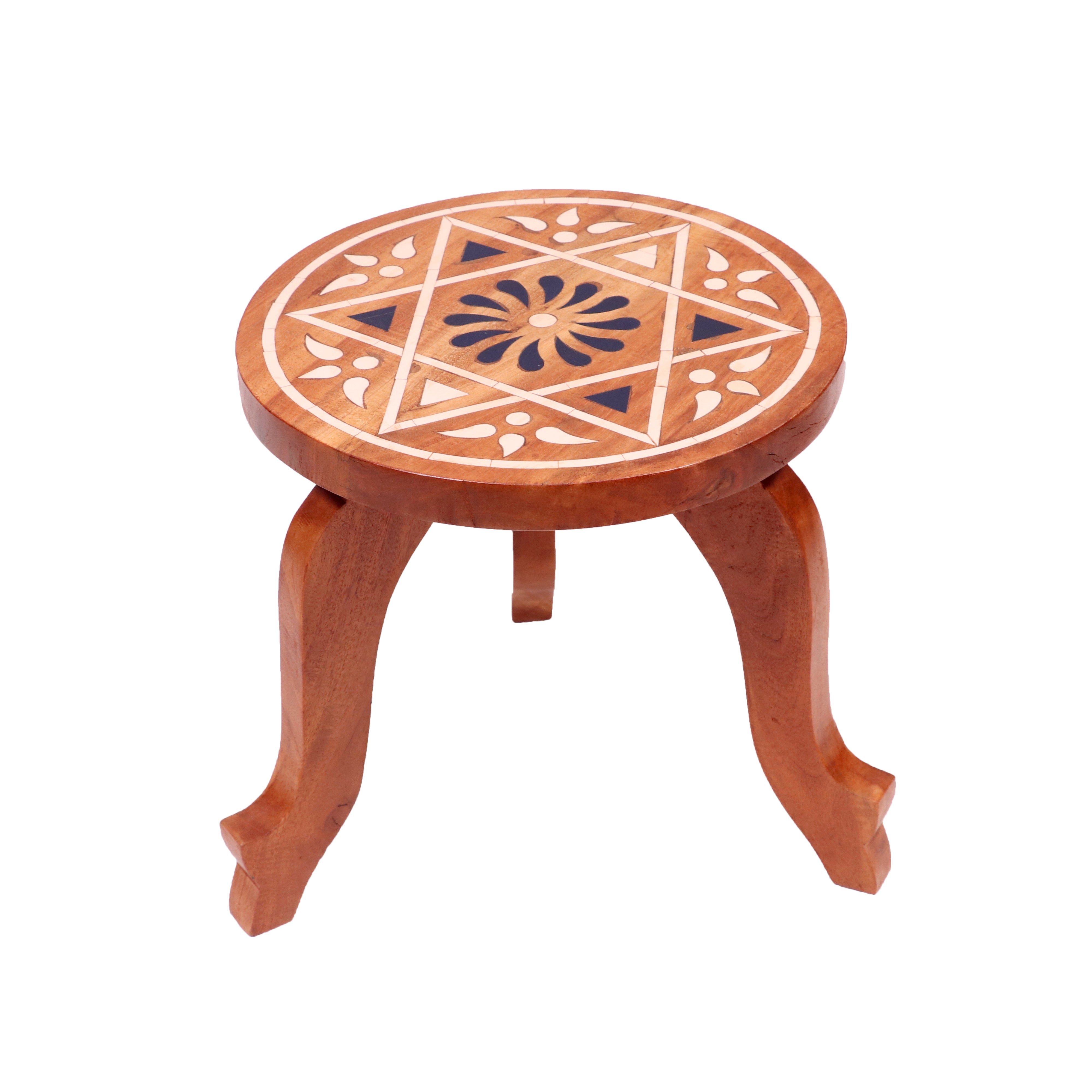 Hand fibre inlay mukali manai Stool