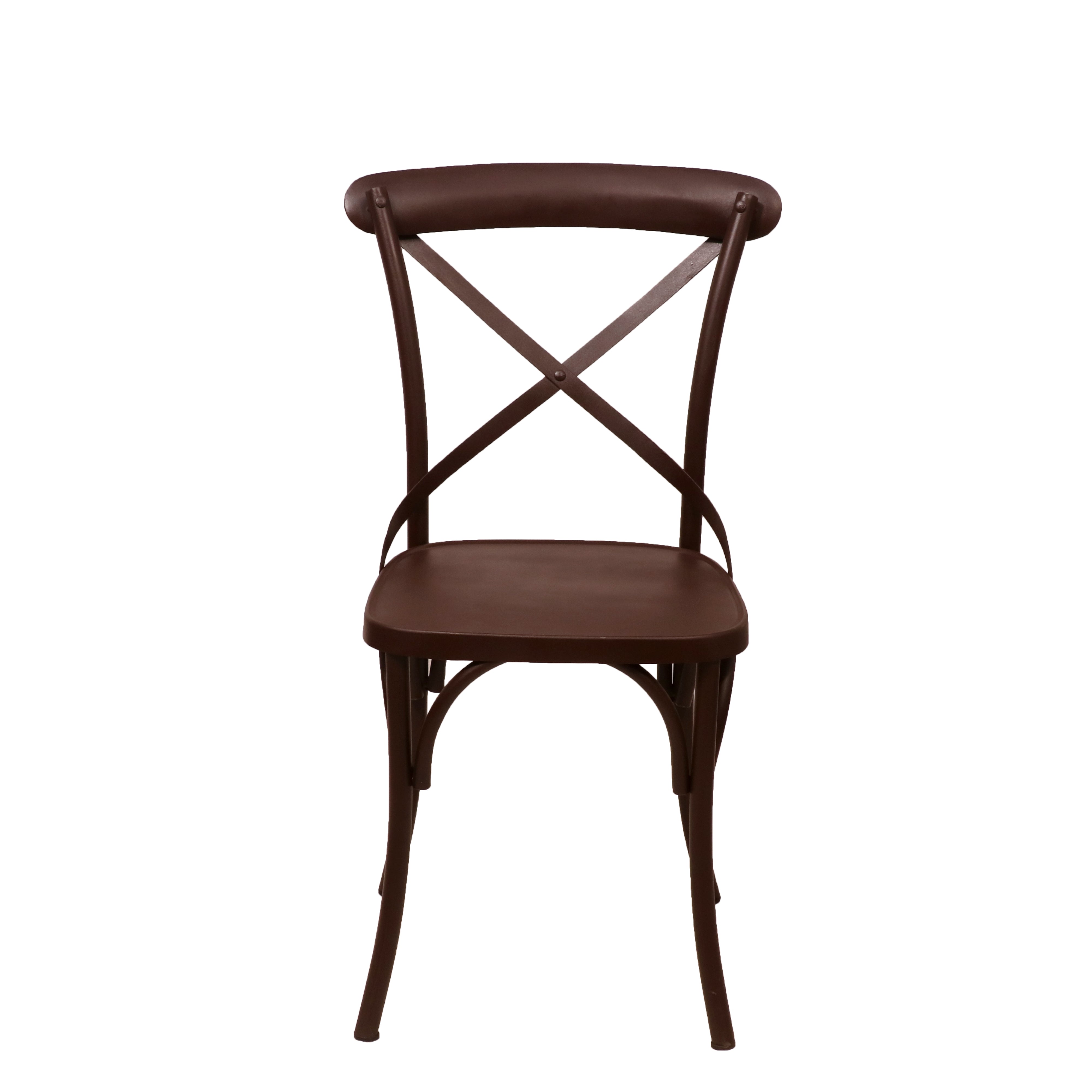 (Set of 2) Dark Brown Metal Exotic Hue Chair Dining Chair