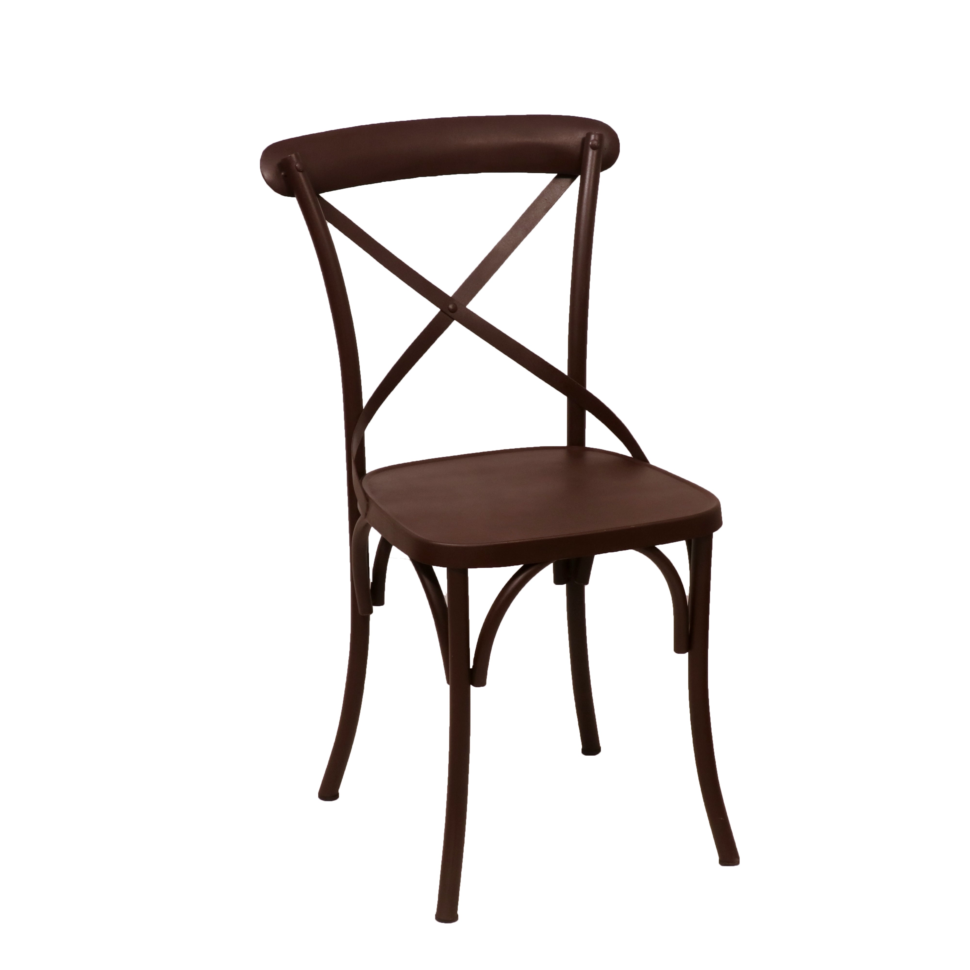 (Set of 2) Dark Brown Metal Exotic Hue Chair Dining Chair