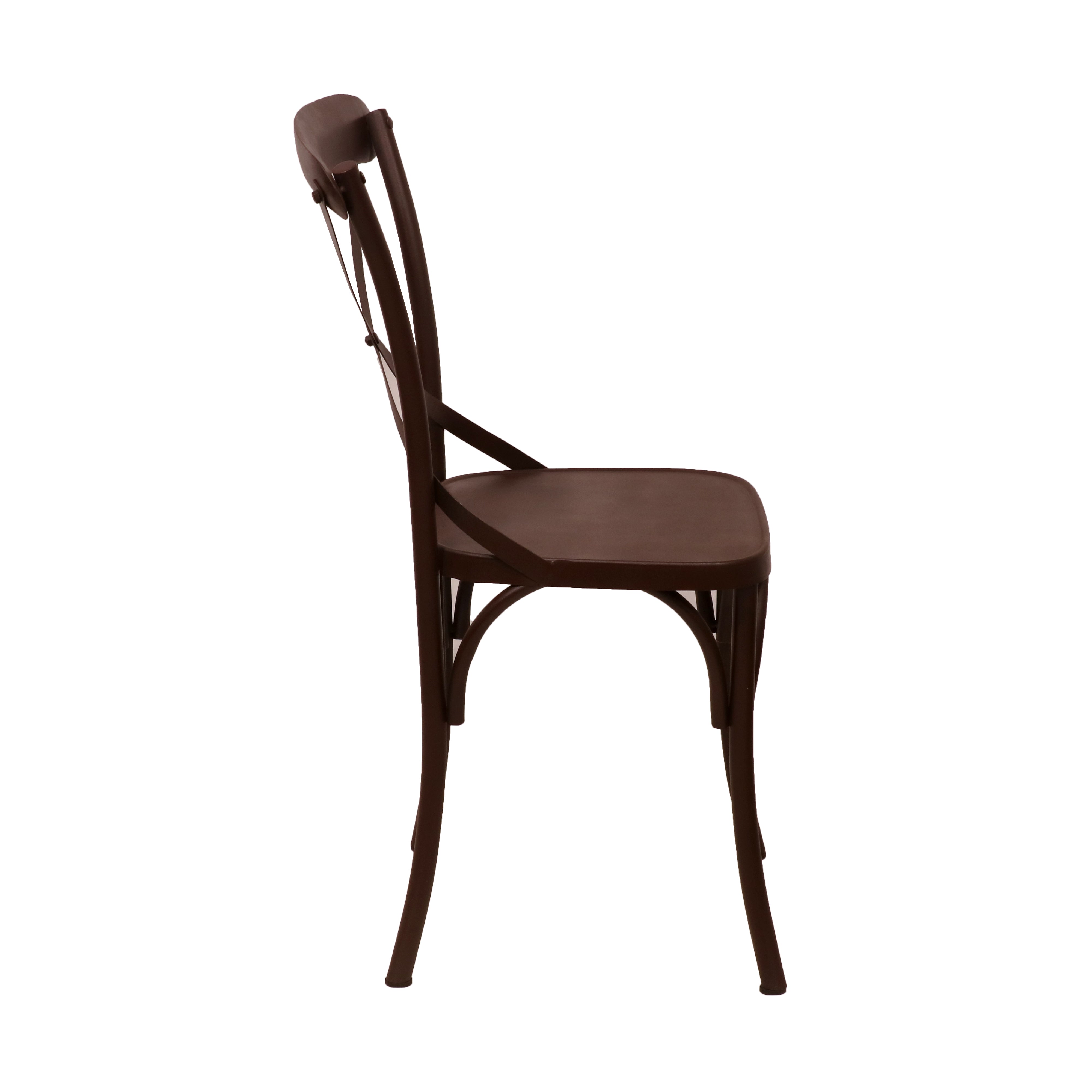 (Set of 2) Dark Brown Metal Exotic Hue Chair Dining Chair