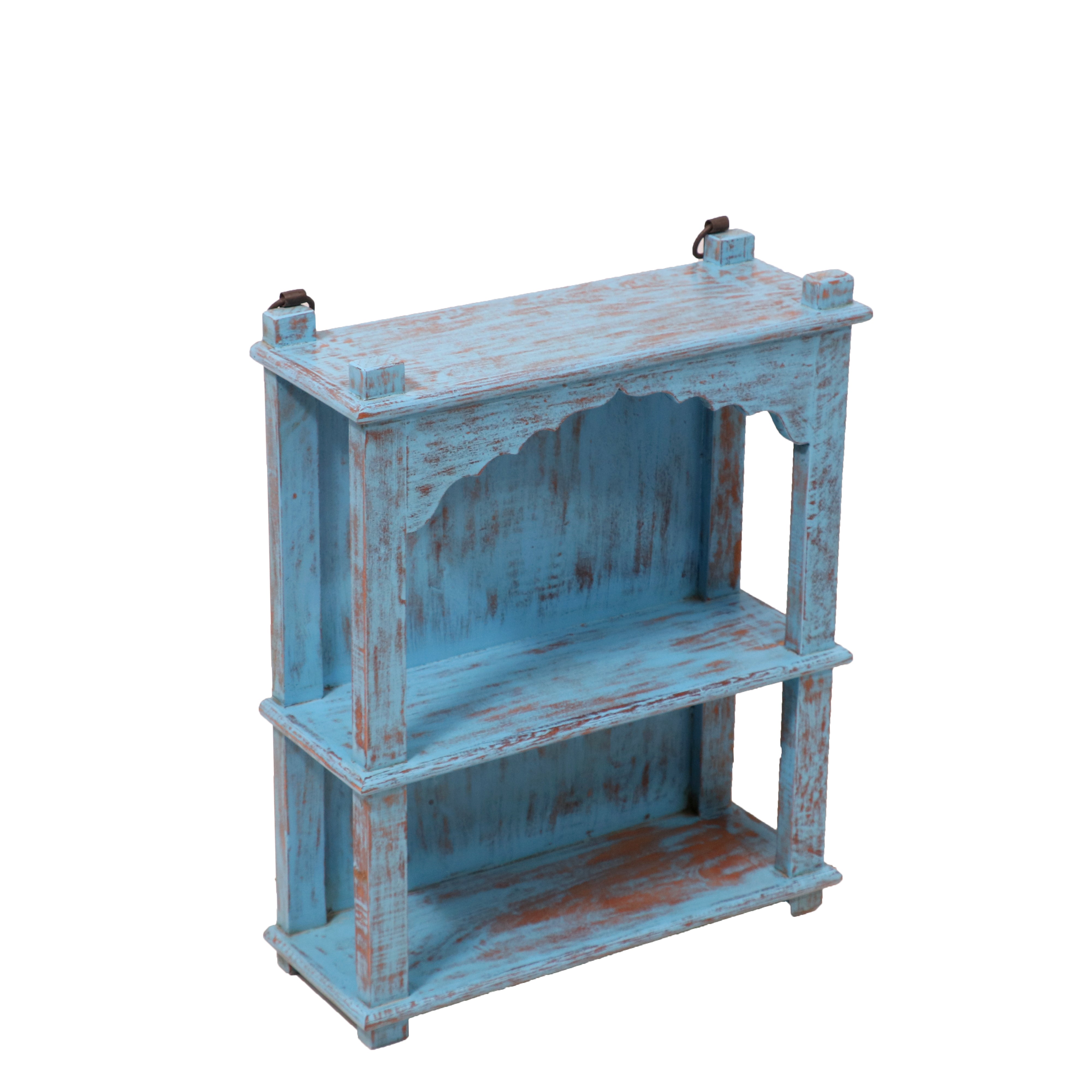 Distressed Blue Open Rack Rack