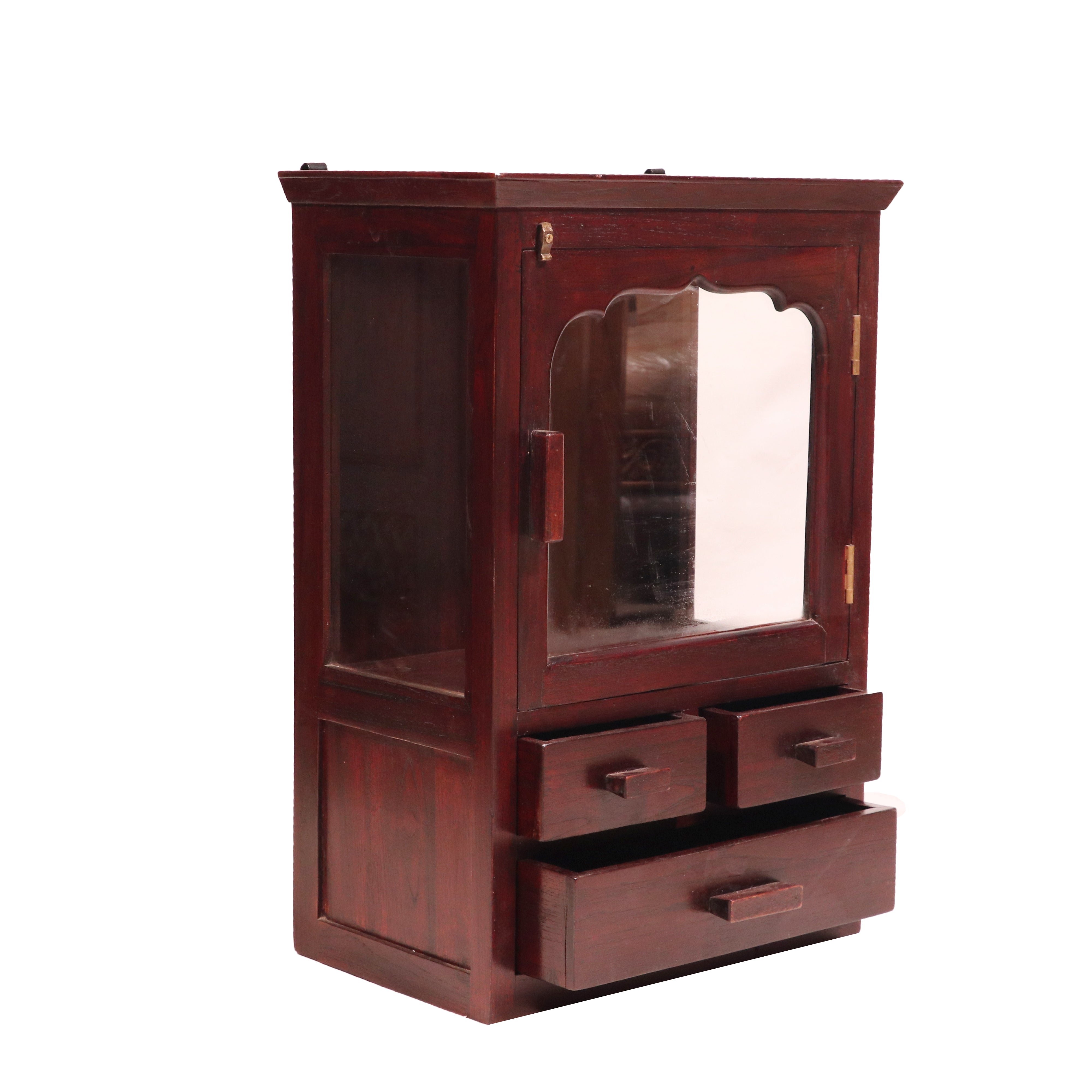 Wooden 3 Drawer 1 Glass Door Wall Cabinet Wall Cabinet