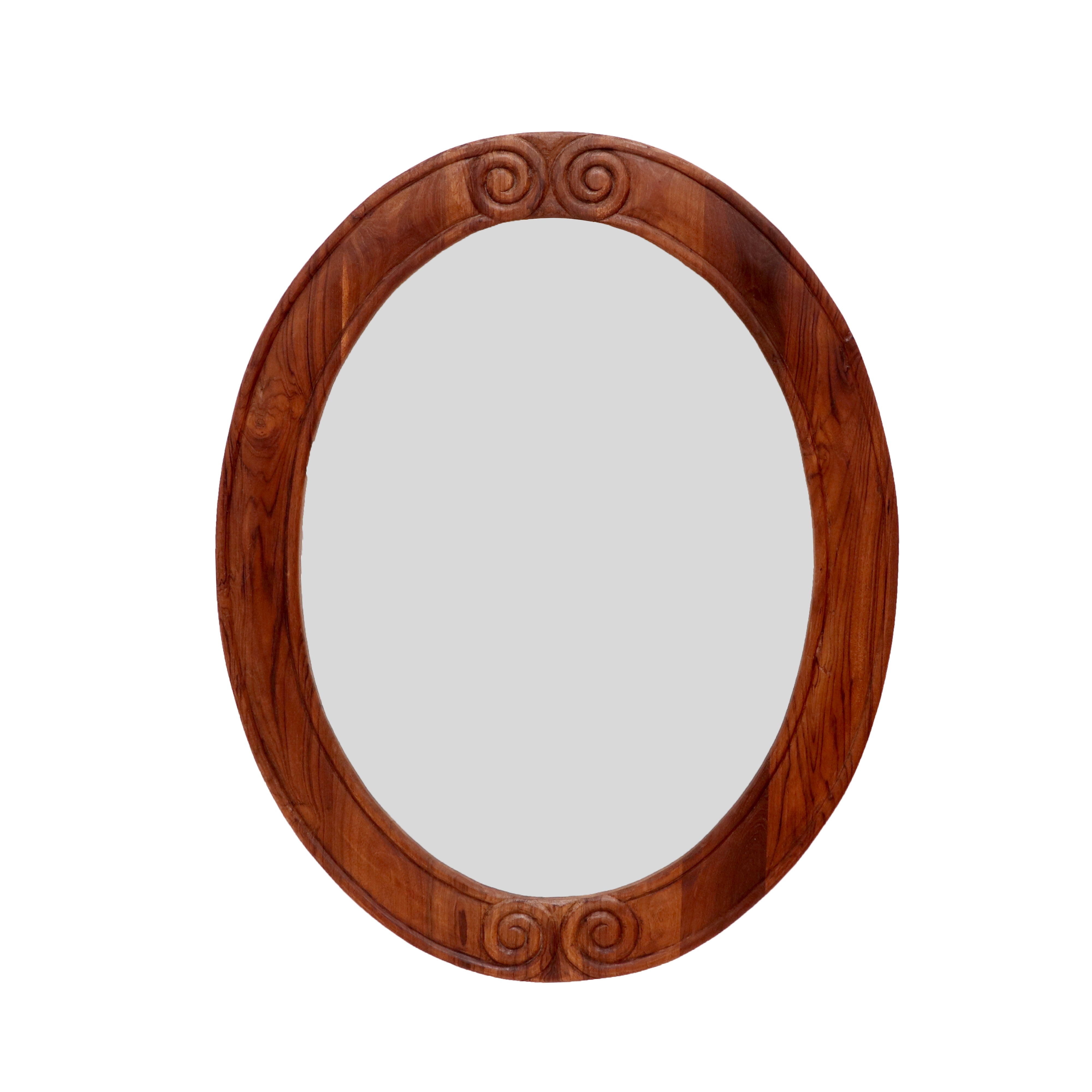 Oval shaped brown tone french wall hanging mirror Mirror