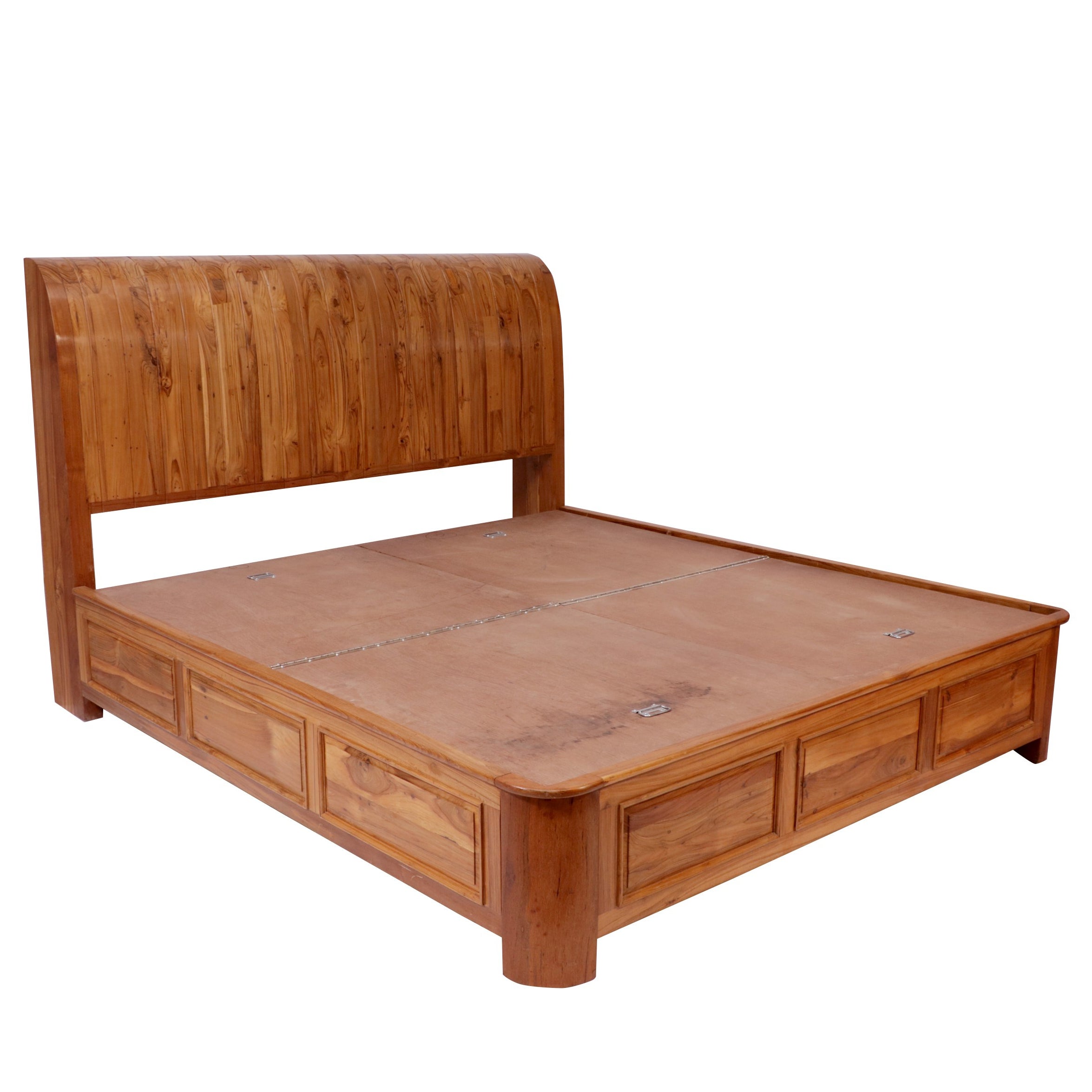 Teak Sleigh Double Bed Bed