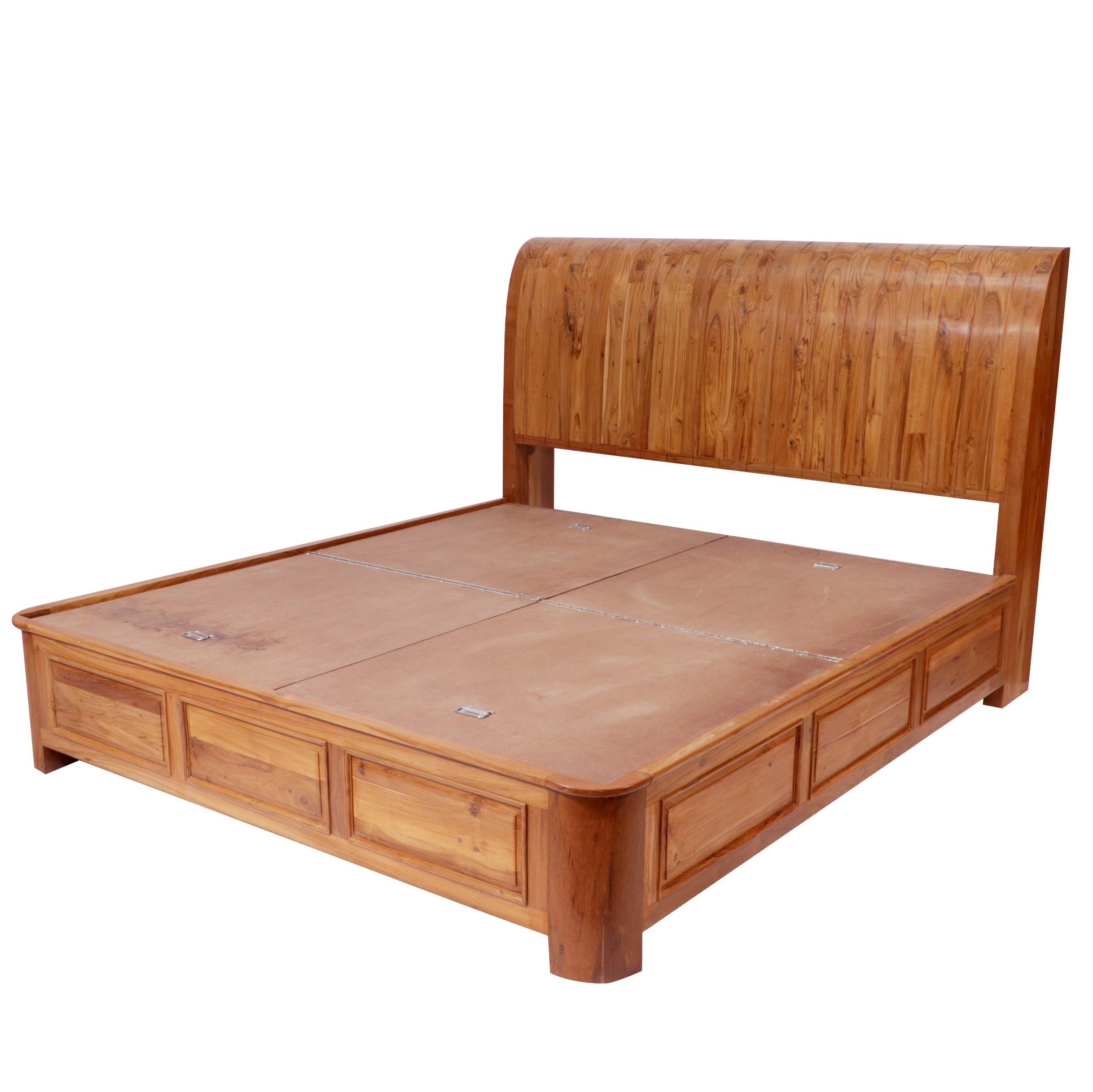 Teak Sleigh Double Bed Bed