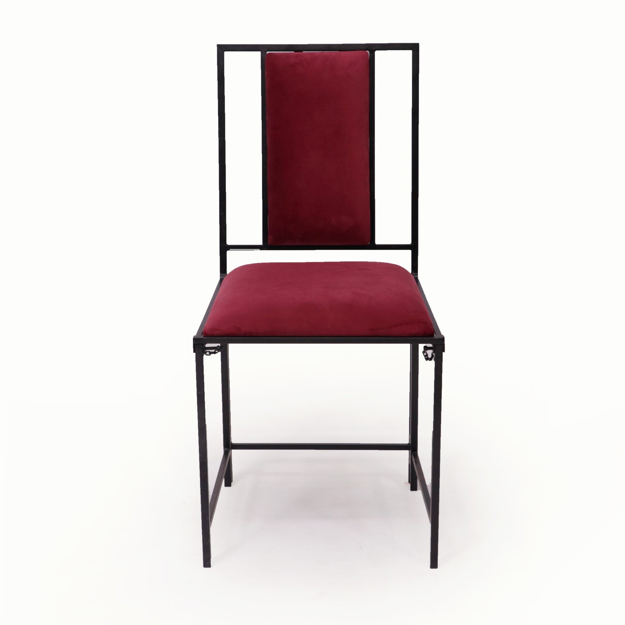 (Set of 2) Red upholstered Wooden Metallic Dinning Folding Chair Dining Chair