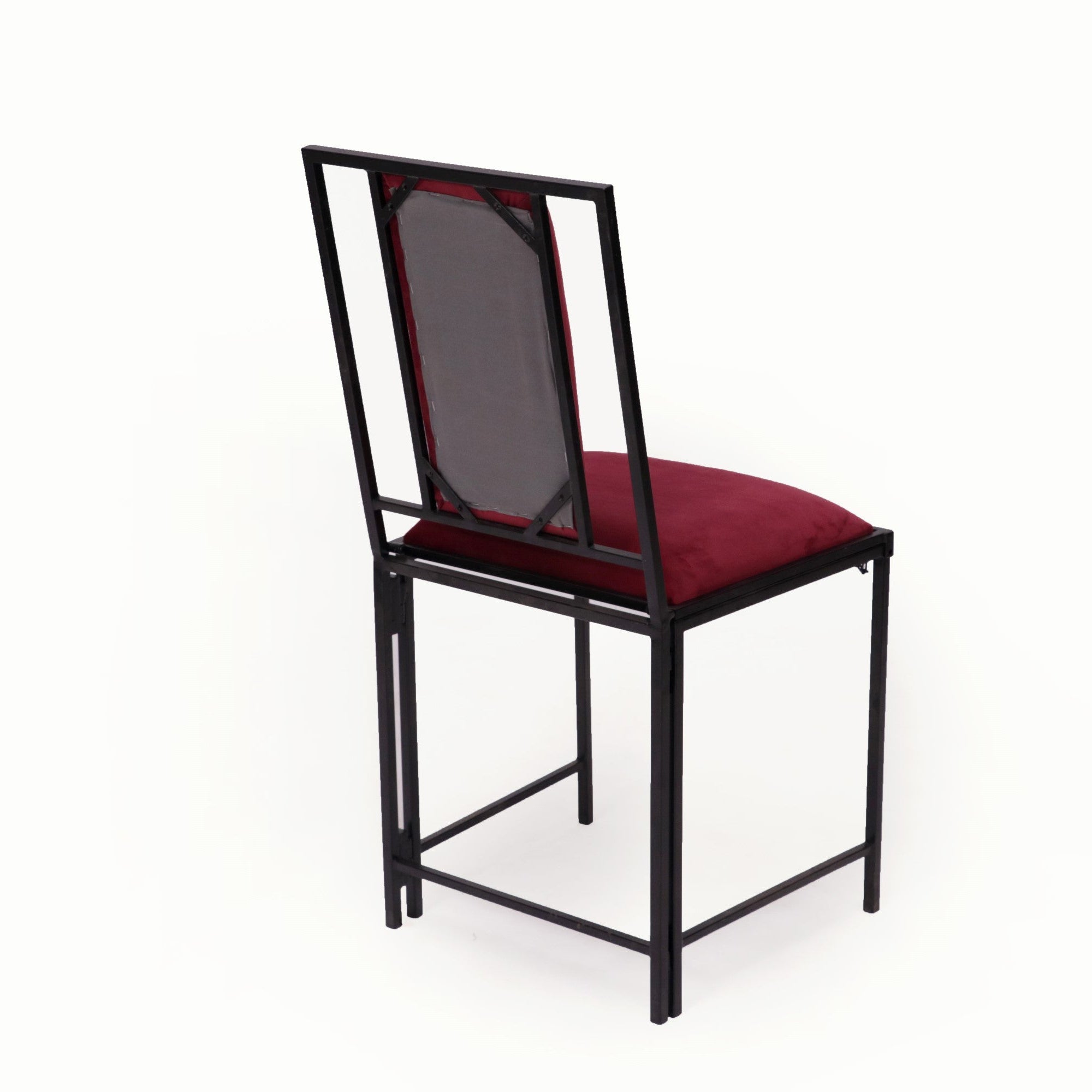 (Set of 2) Red upholstered Wooden Metallic Dinning Folding Chair Dining Chair