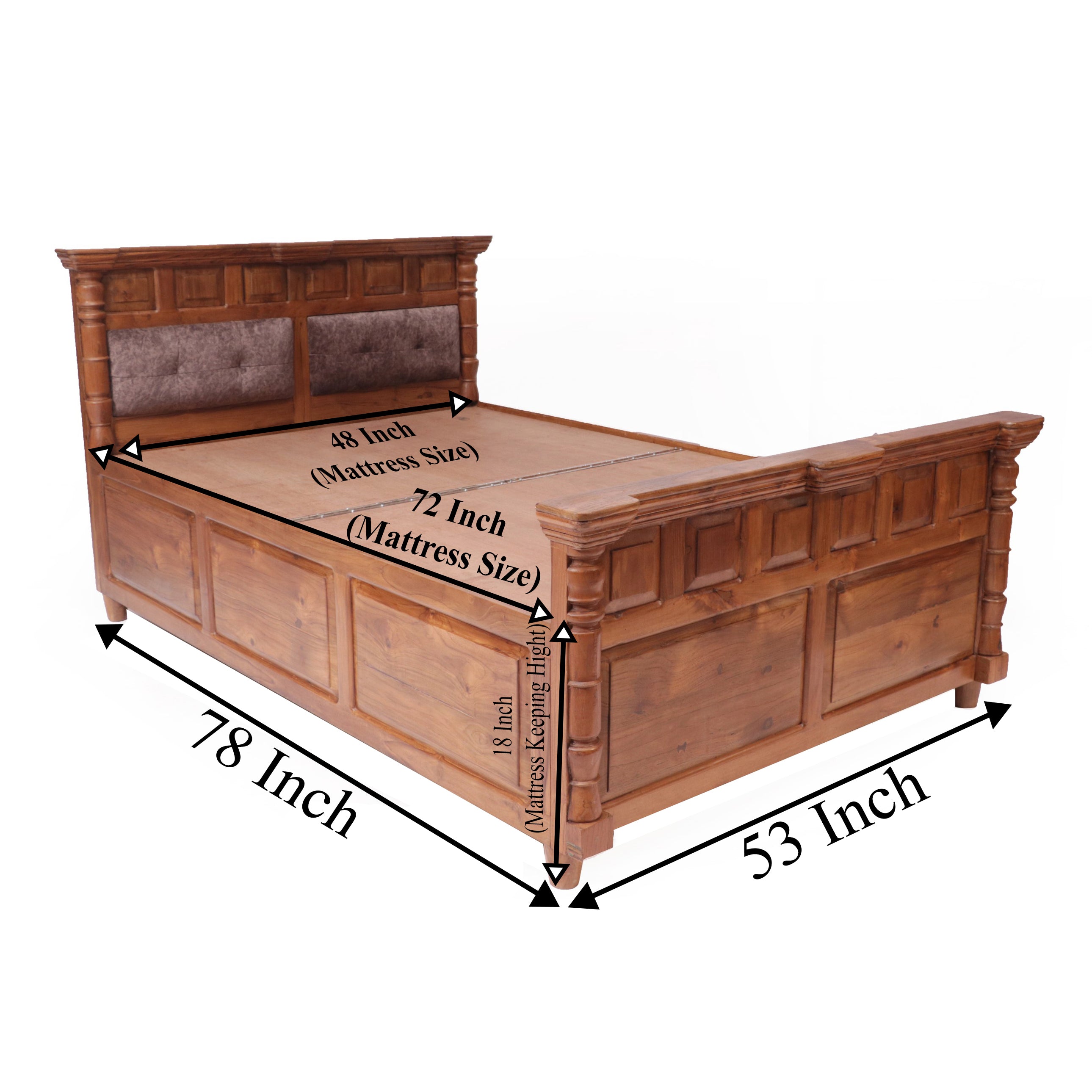 Traditional Linear Double Bed Bed