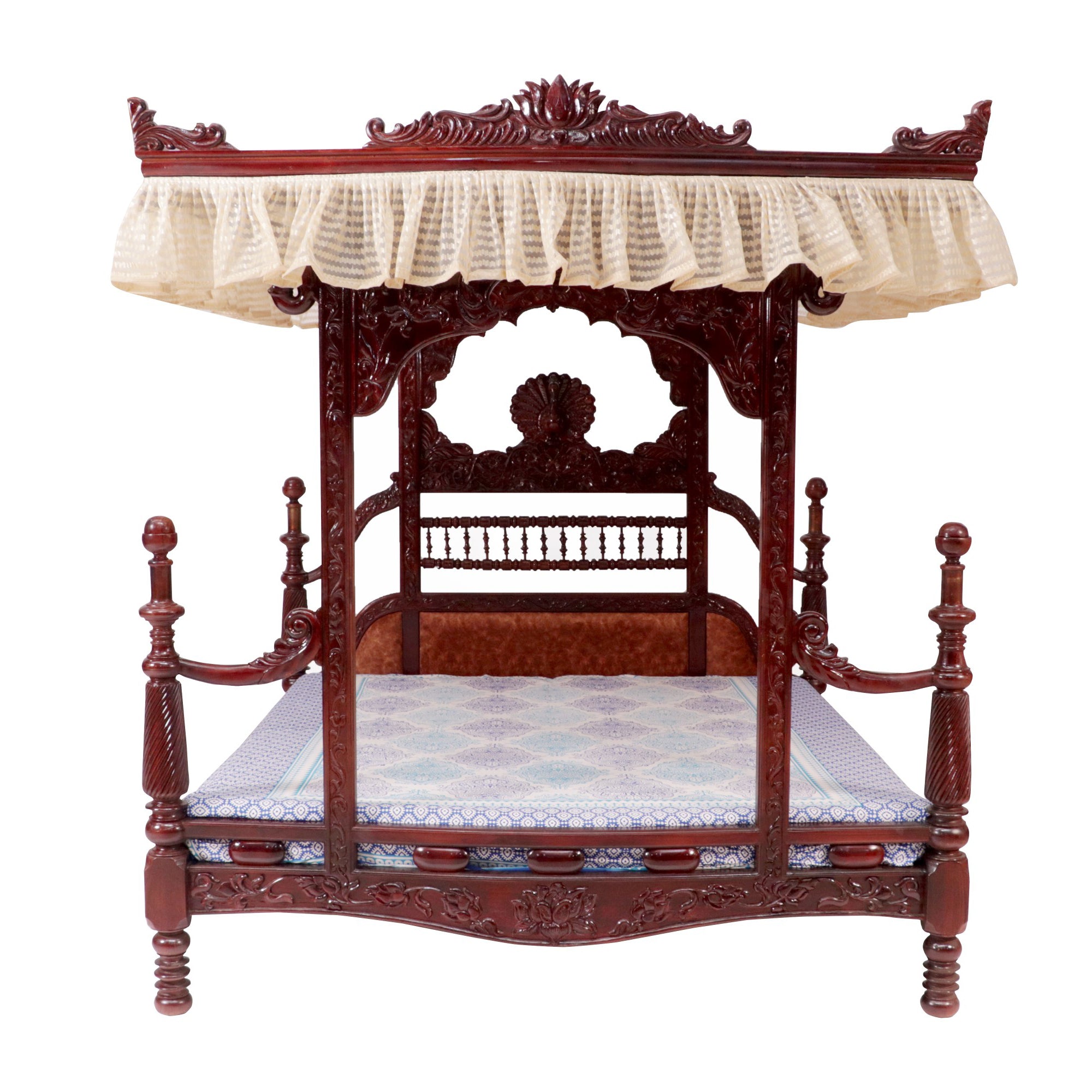 Rajshahi Maharaja Intricate Carved Bed Bed