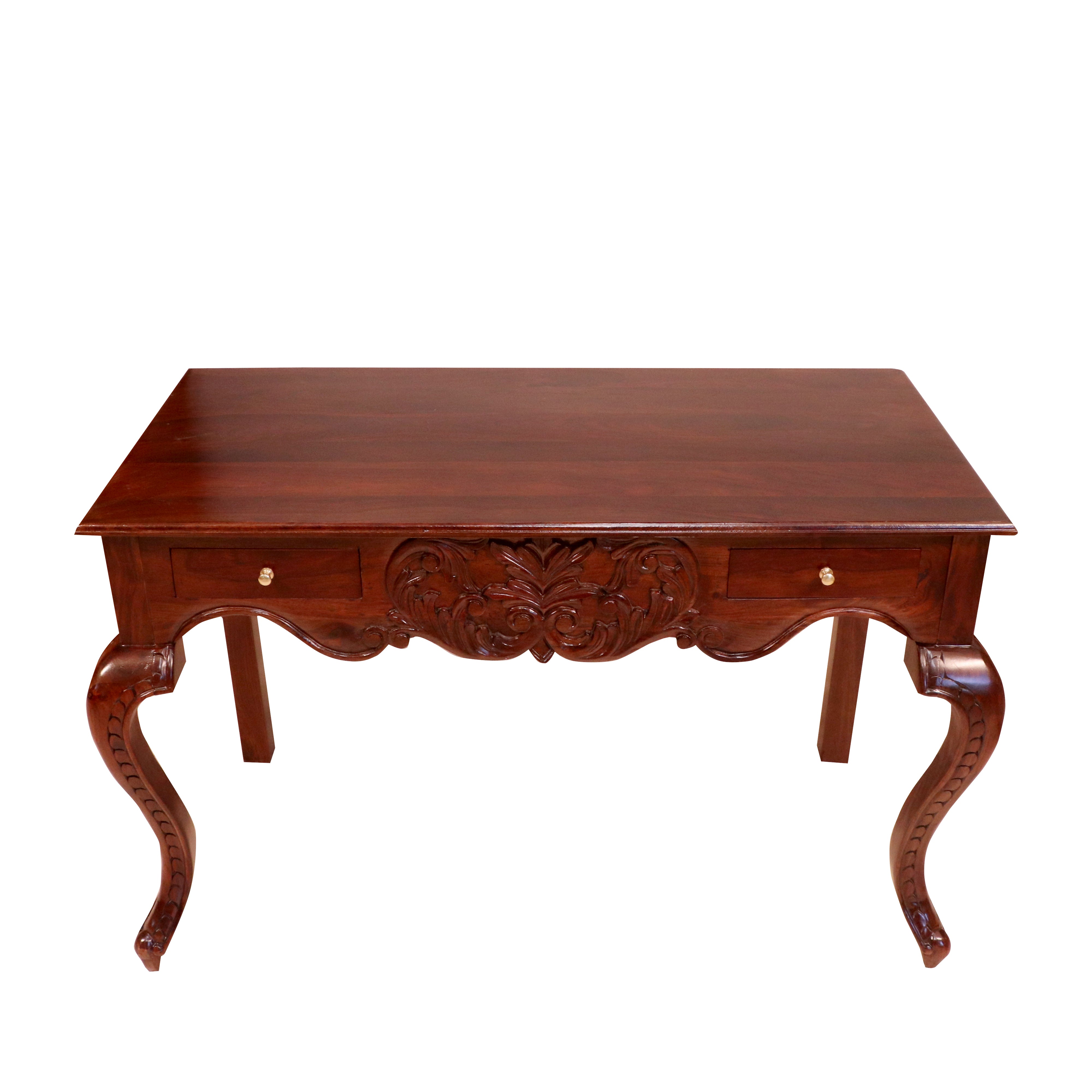 Solid wood 2 drawer console table with carving Console Table