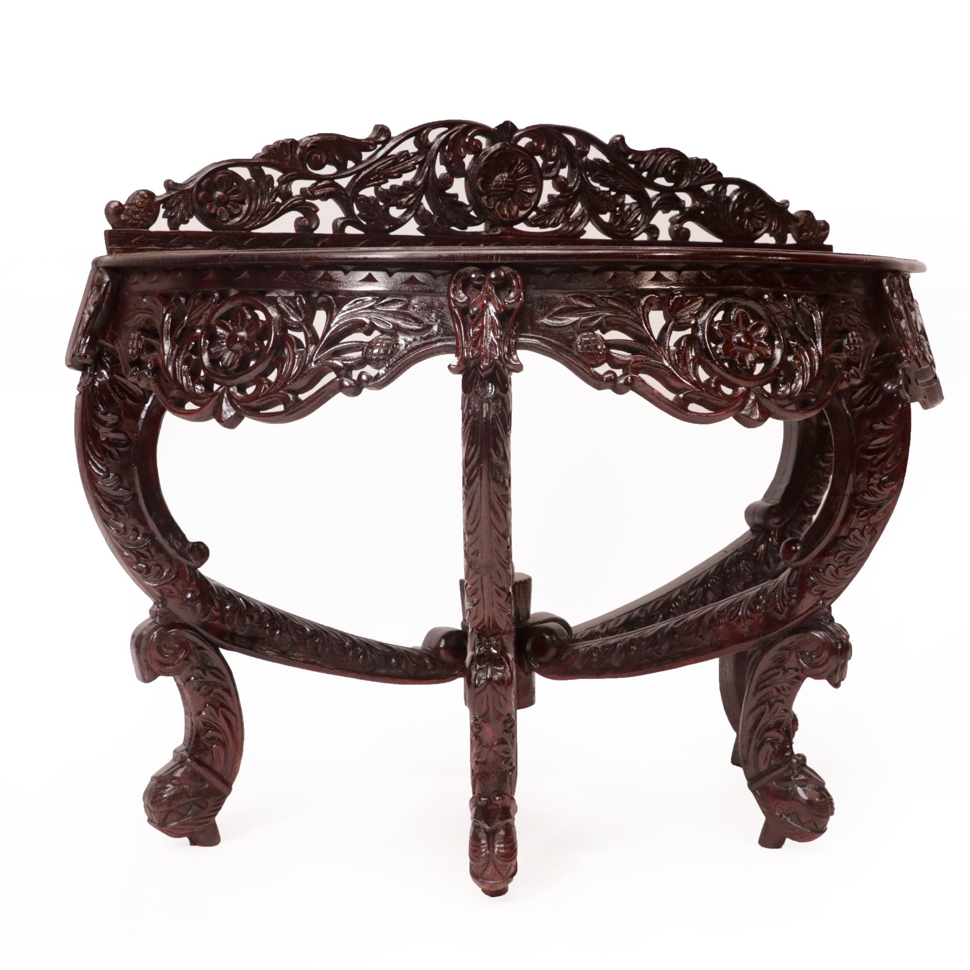 Inquisitive Carved Teak Console Table Console Table