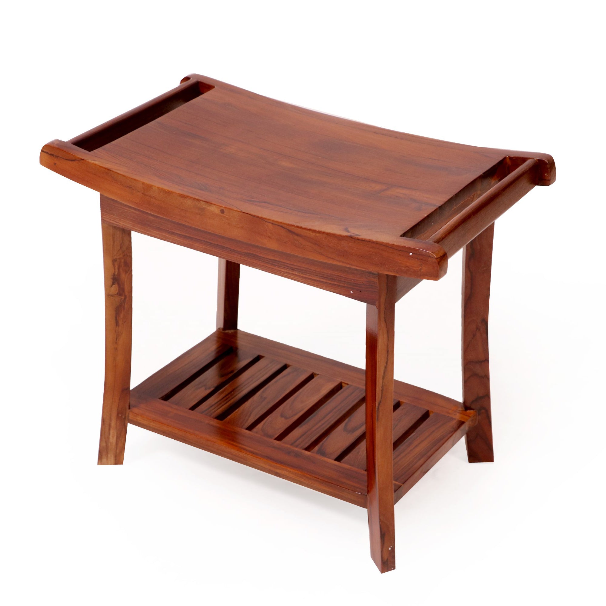 Double Handed Teak Wood Stool Stool