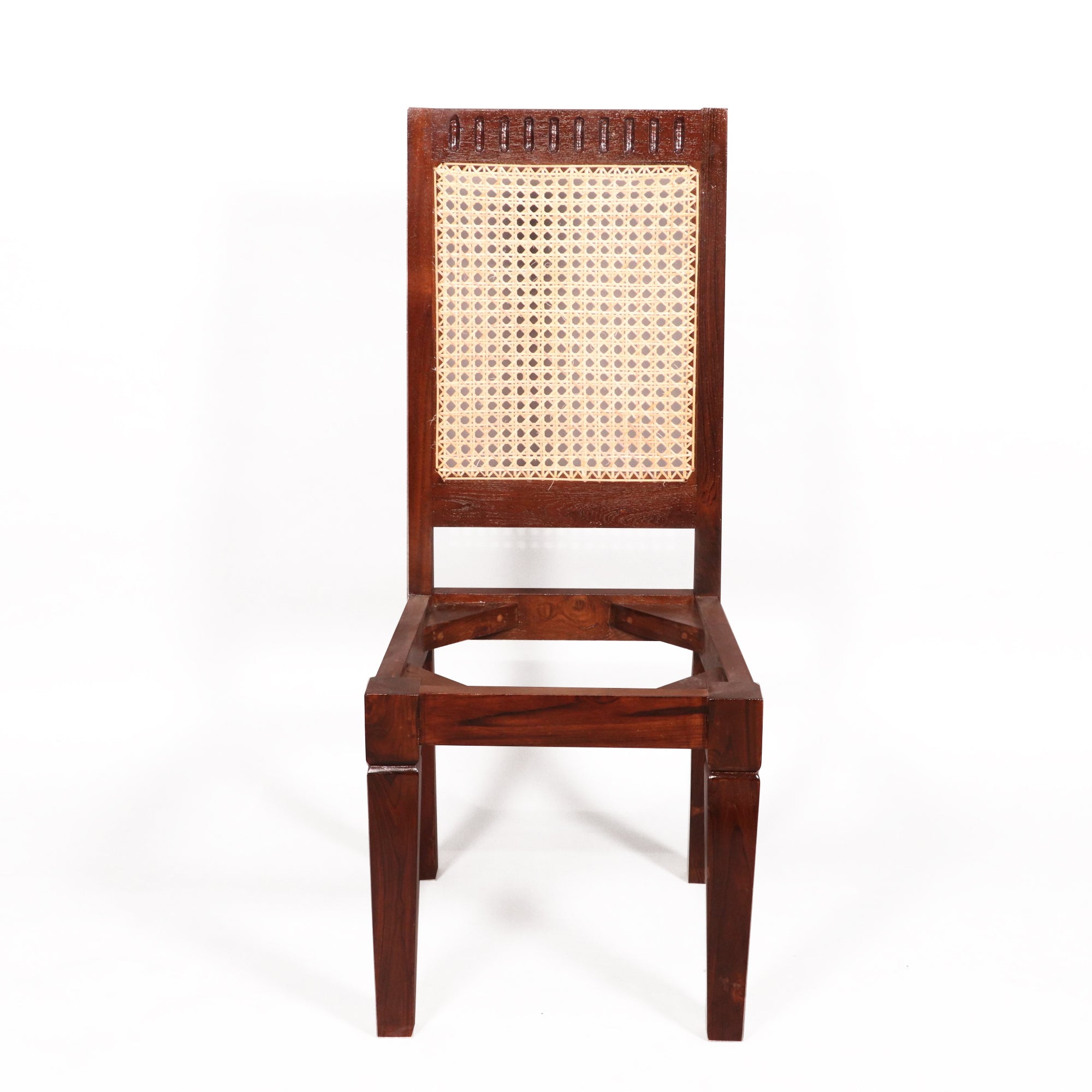 (Set of 2) Traditional Carved Teak Wood with Authentic cane Dining Chair Dining Chair