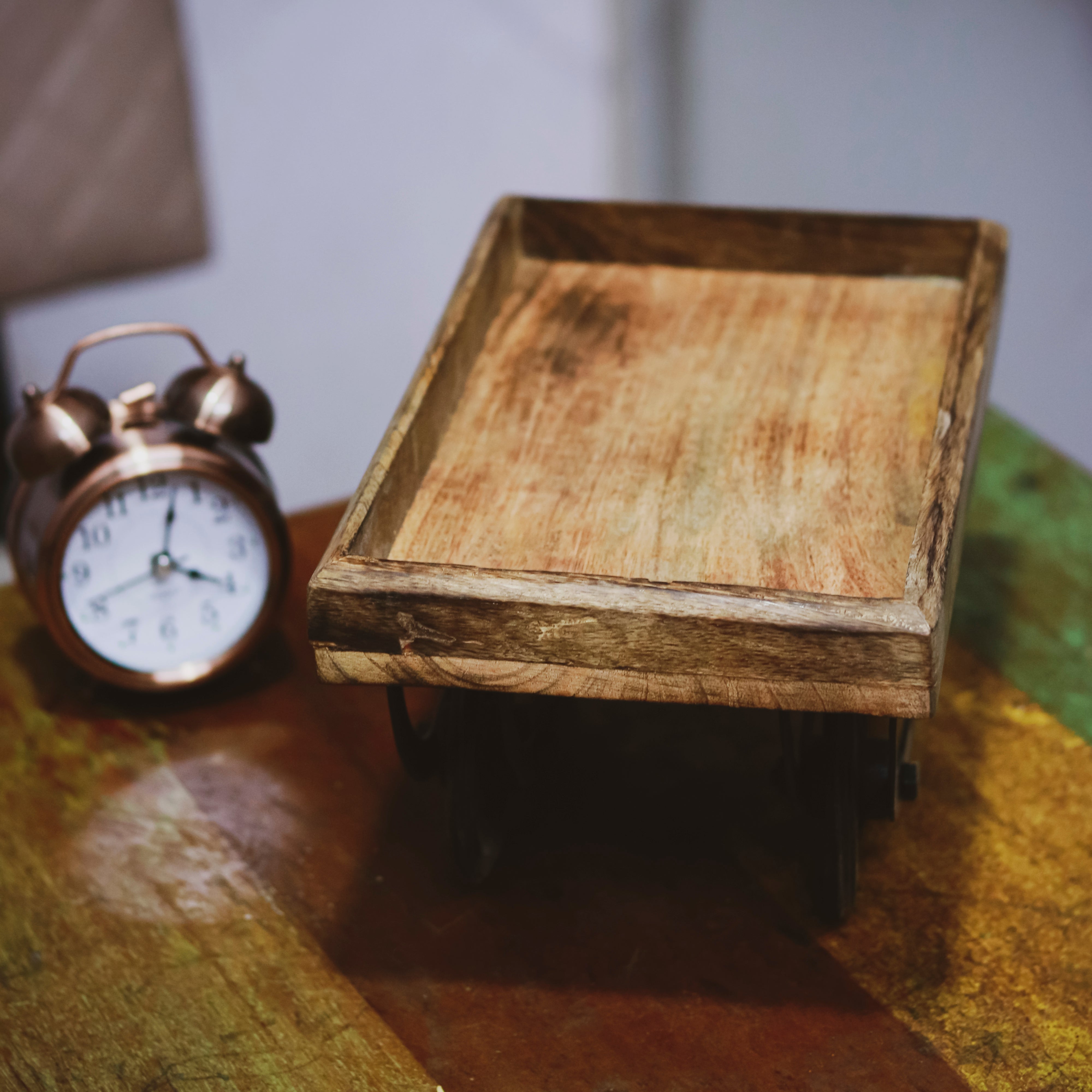 Cute Wooden Iron Cart Vehicle figurine