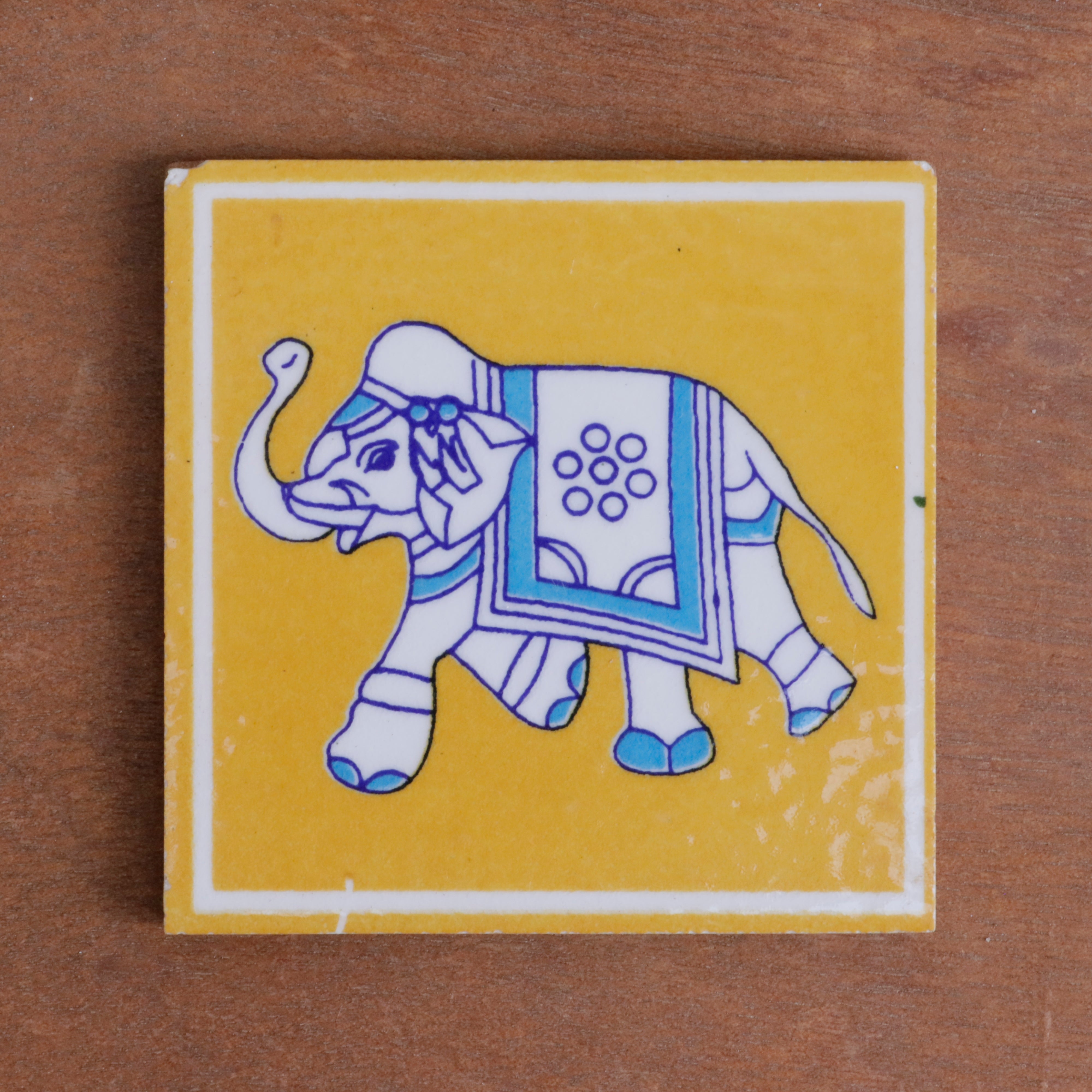 Charming Indian Style Elephant Designed Ceramic Square Tile Ceramic Tile