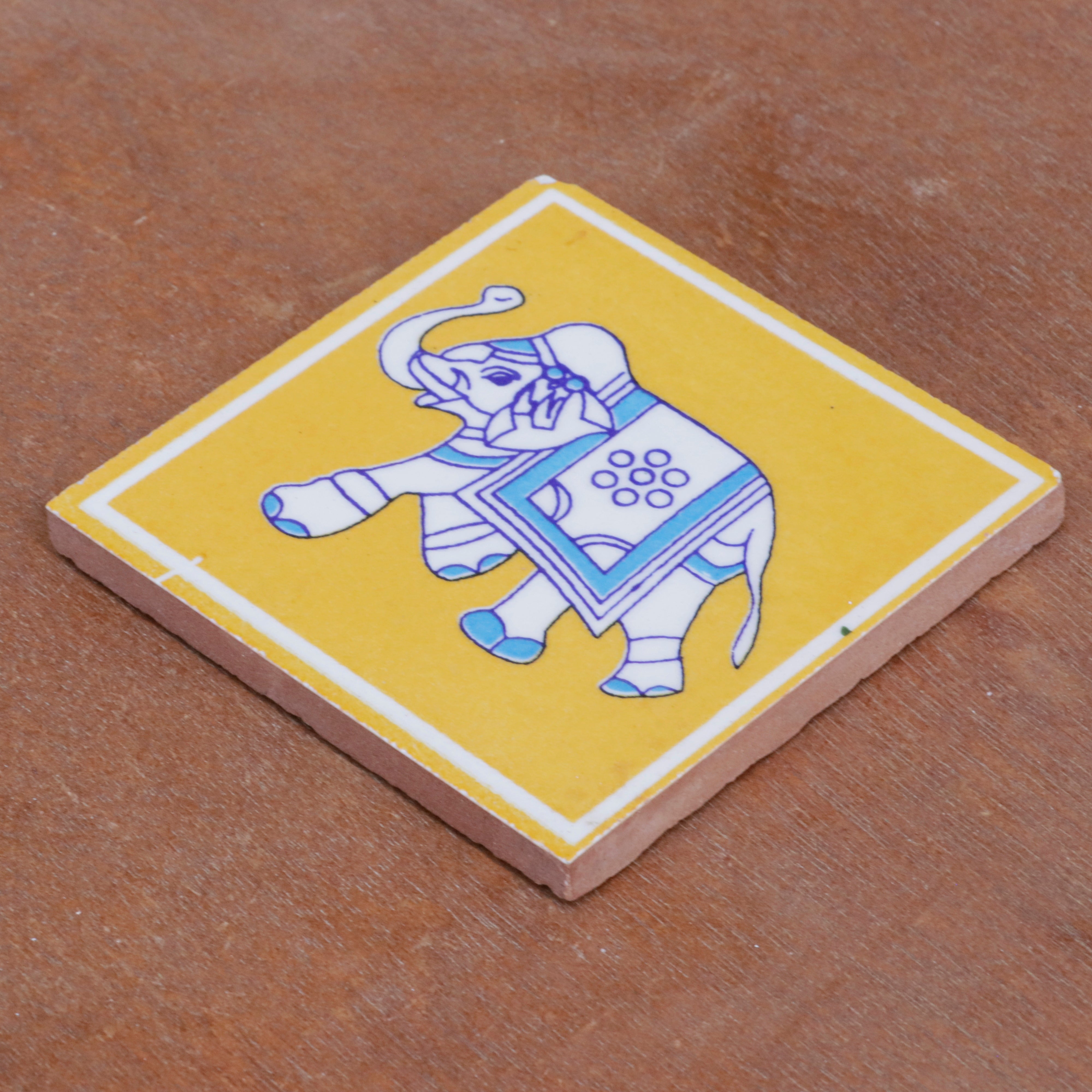 Charming Indian Style Elephant Designed Ceramic Square Tile Ceramic Tile