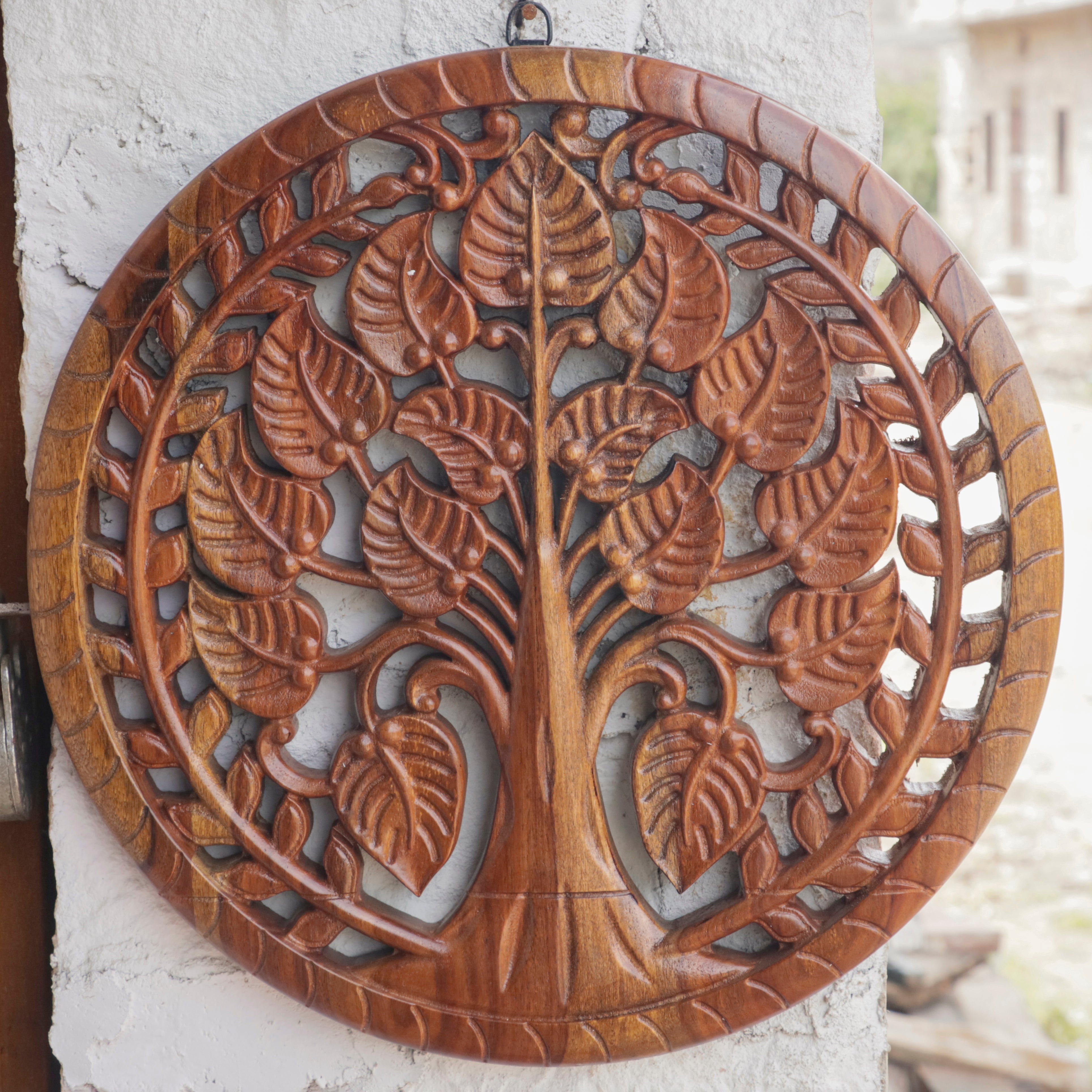 Solid Wooden Hand Crafted Wall Decor Panel And Tree Concept Design Wall Decor