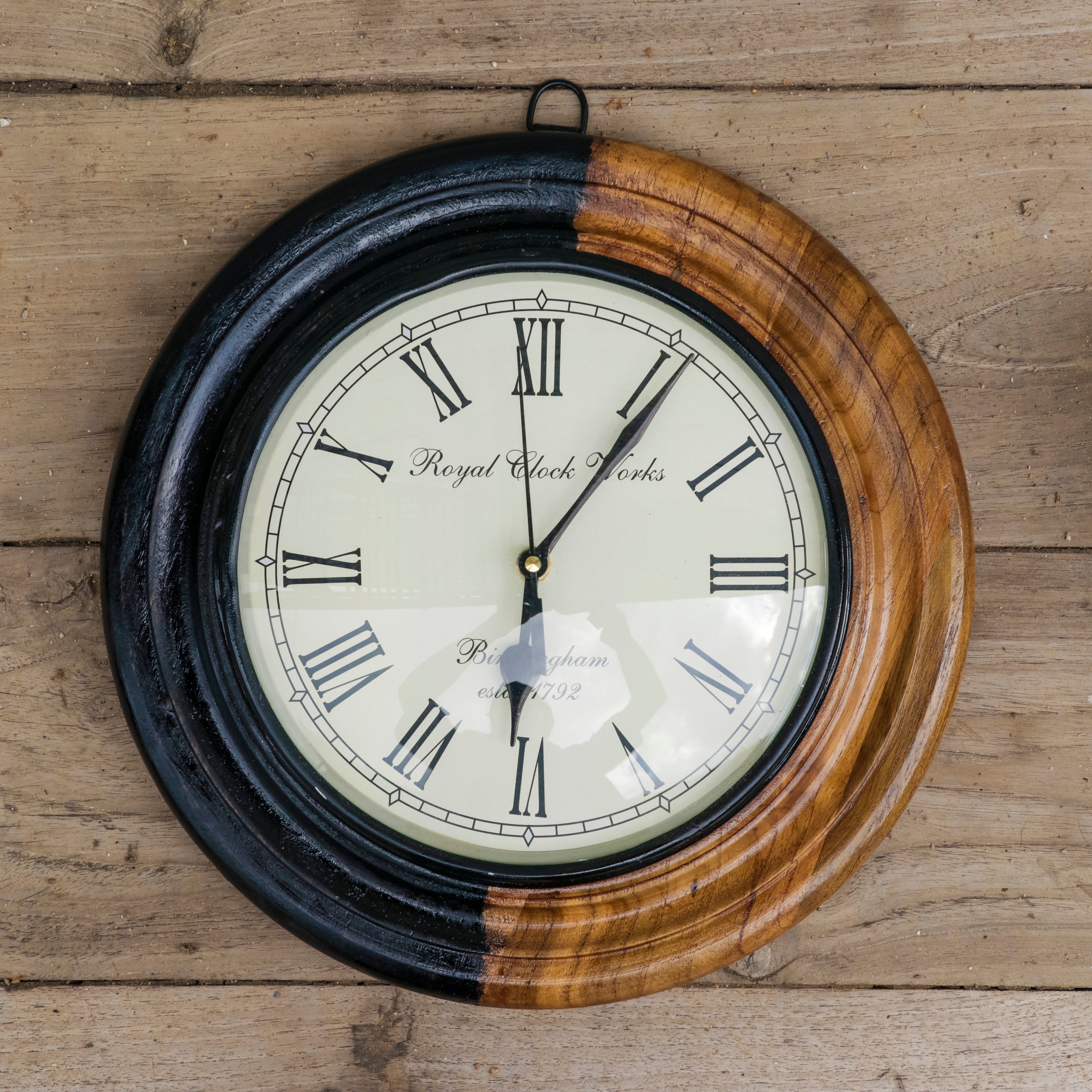 Wooden Dual tone polish Designer Clock Clock