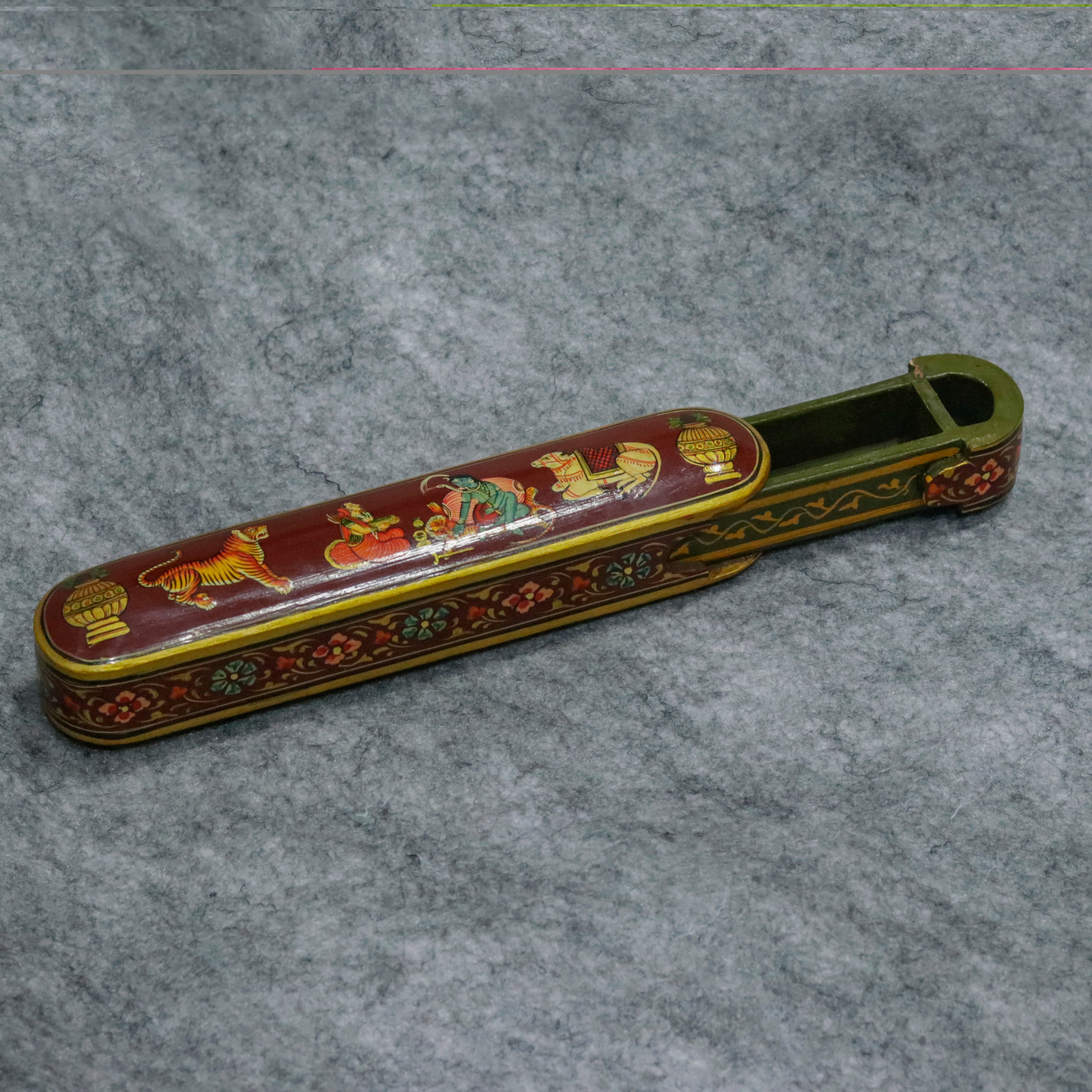 Classic Indian hand painted premium pen pencil Box Wooden Box