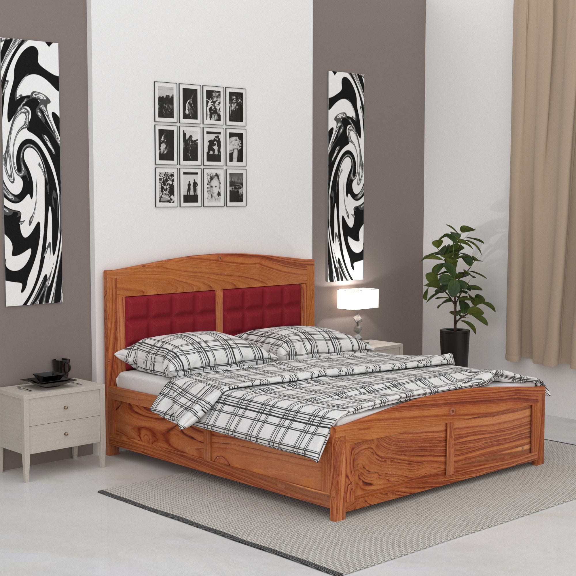 Wooden Classical Upholstered Bed Bed