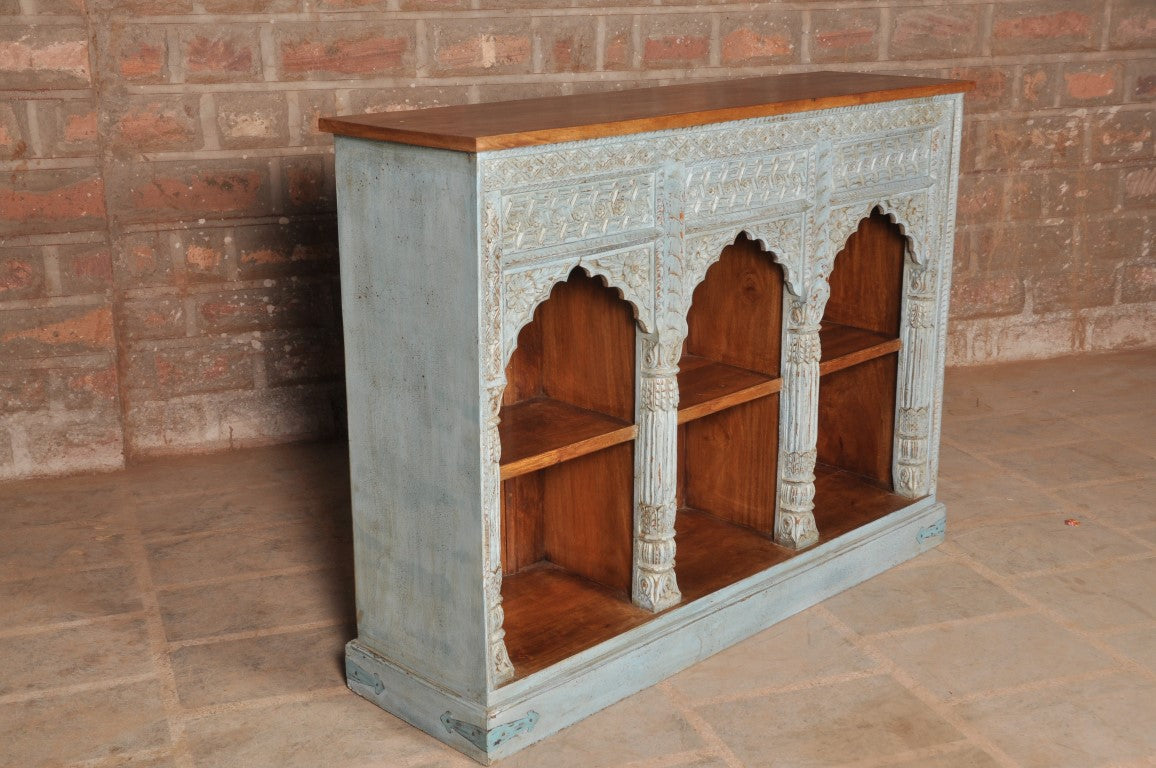 Traditional Royal Entrance Themed Handmade Wooden Book Shelf for Home Book Rack