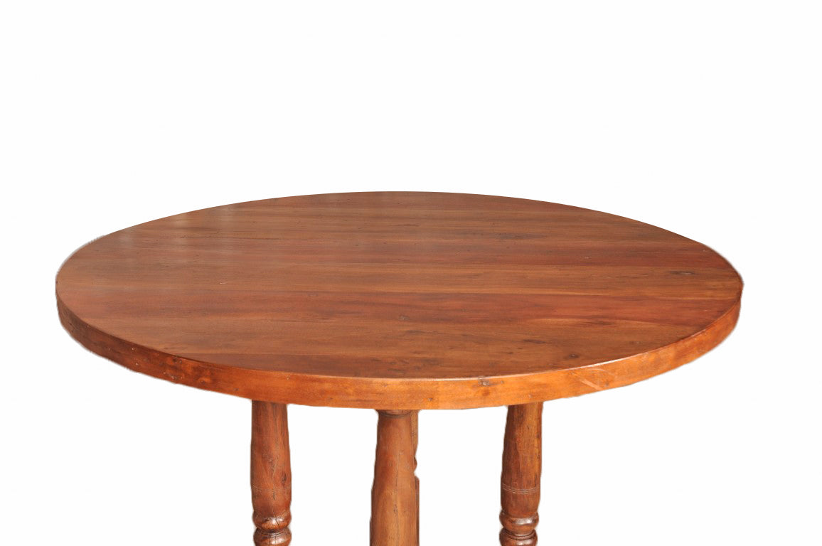 Berlin Vintage Handmade Brown Round Wooden Dining Table for Home Dining Table